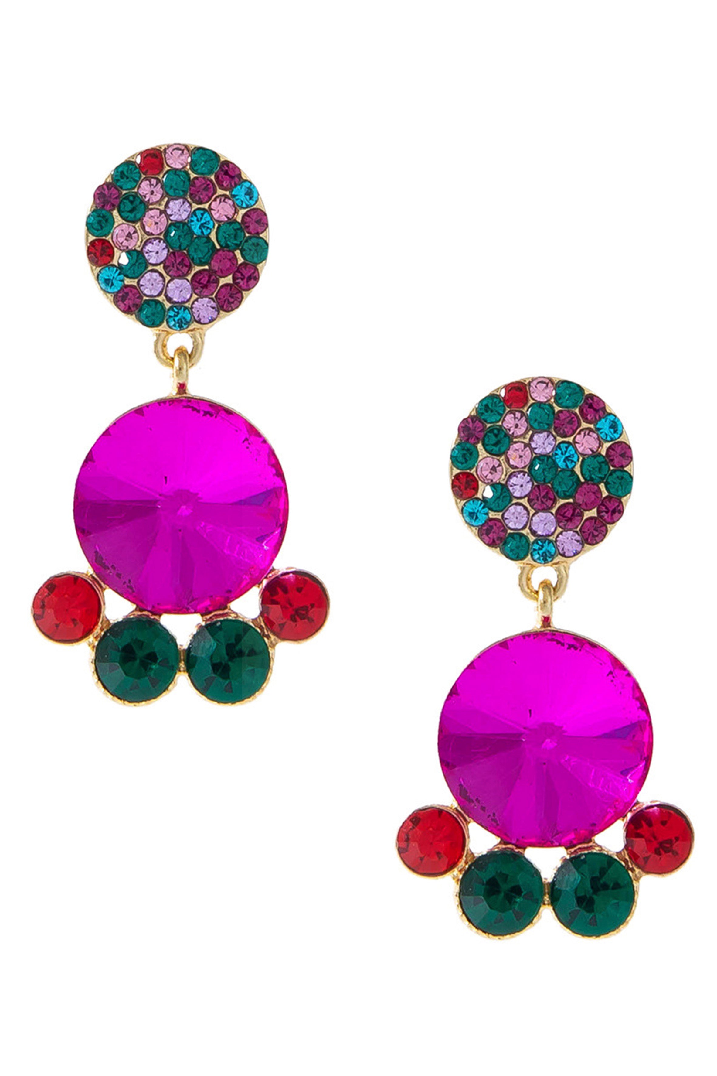 Geometric Circle Rhinestone Earrings E5826