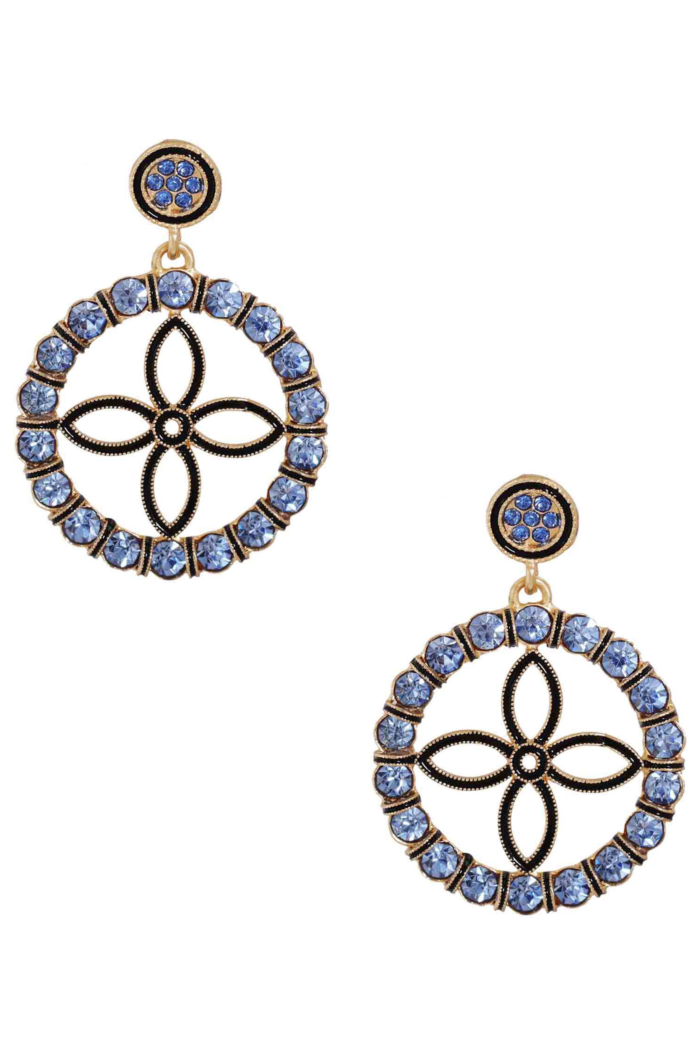 Geometric Circle Rhinestone Earrings E5898