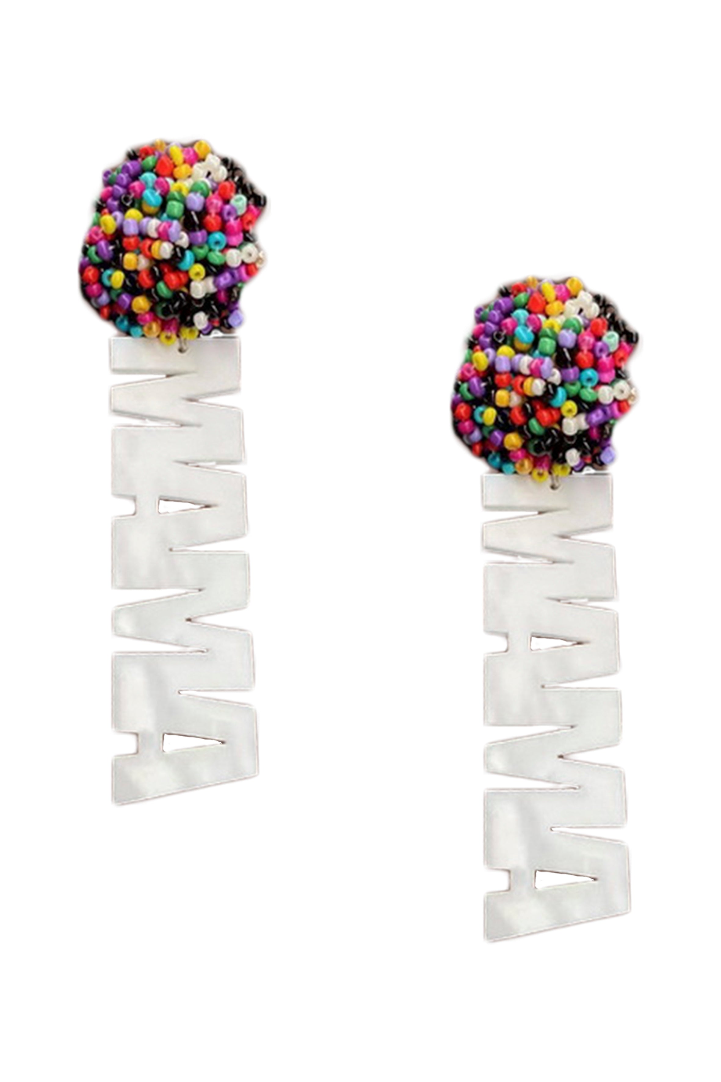 Pendientes de bolas de cuentas acrílicas MAMA E5918