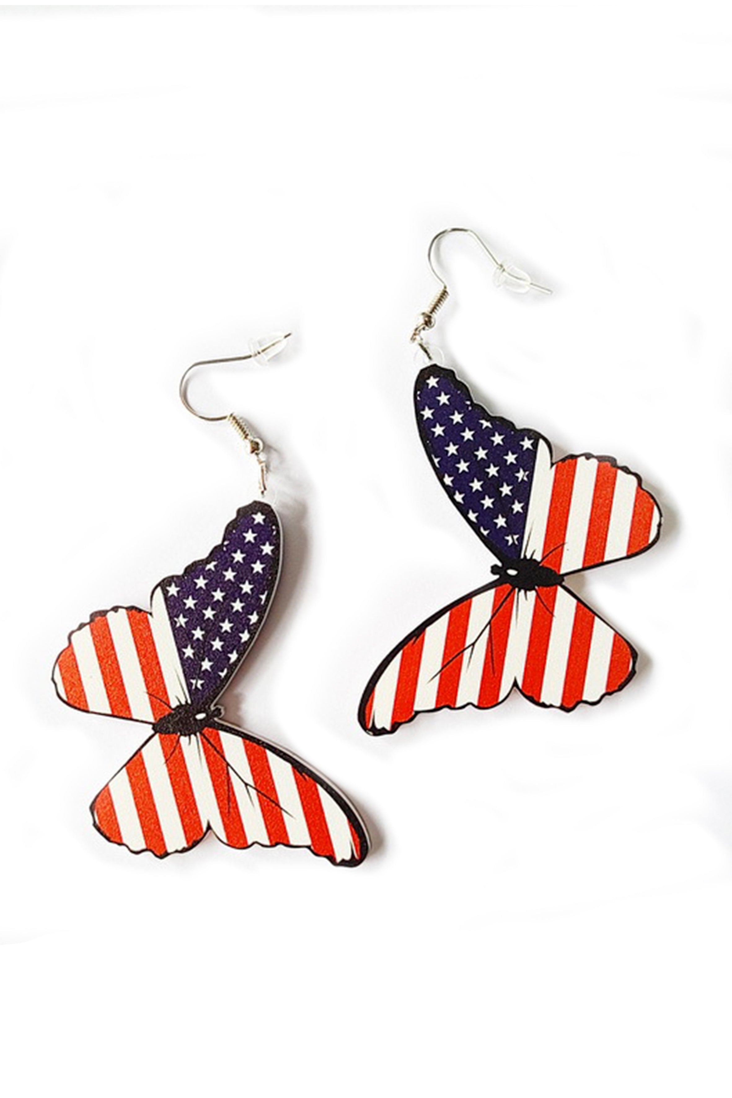 Butterfly American Flag Acrylic Earrings E5973