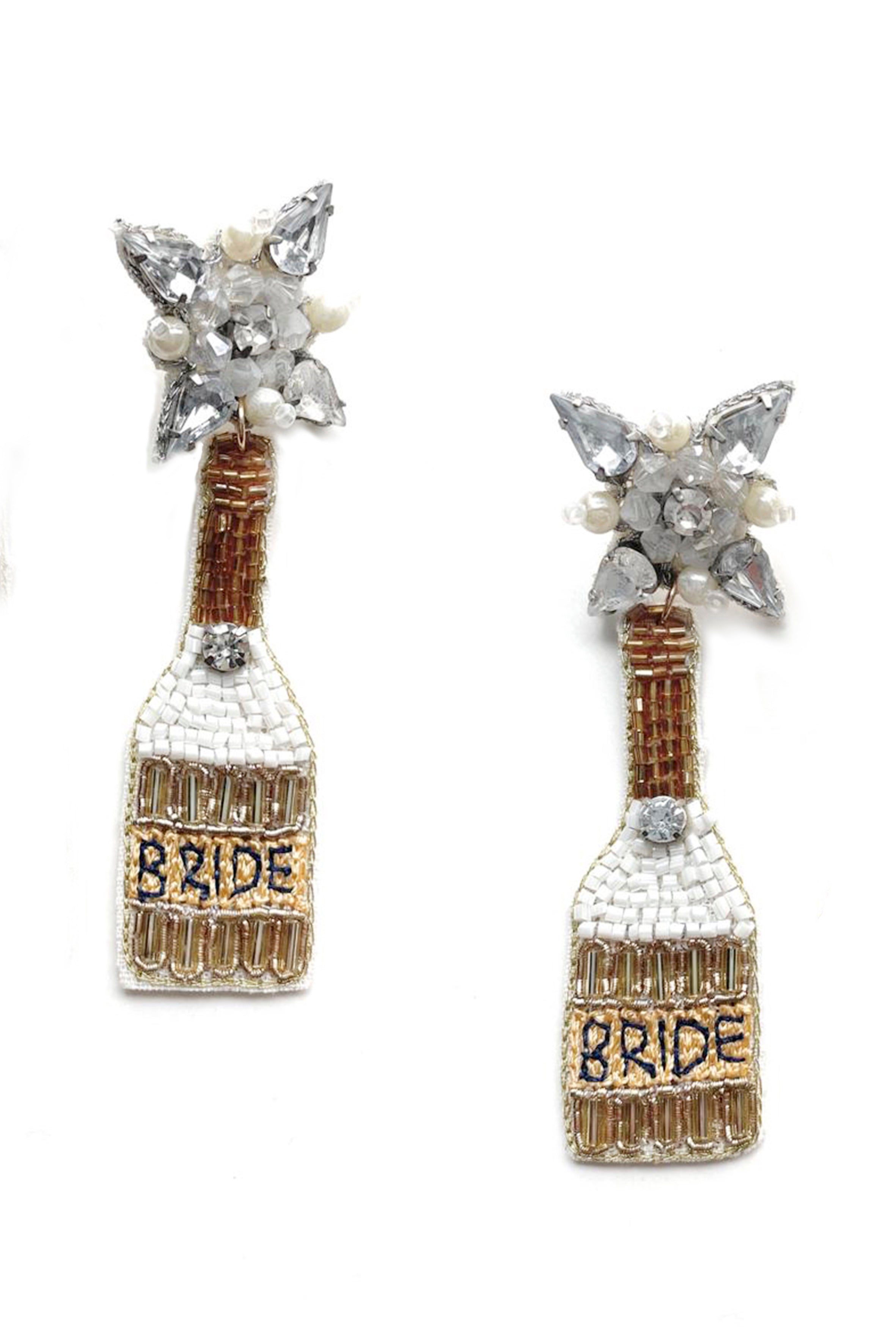 Bride Rhinestone Seed Bead Earrings E5978