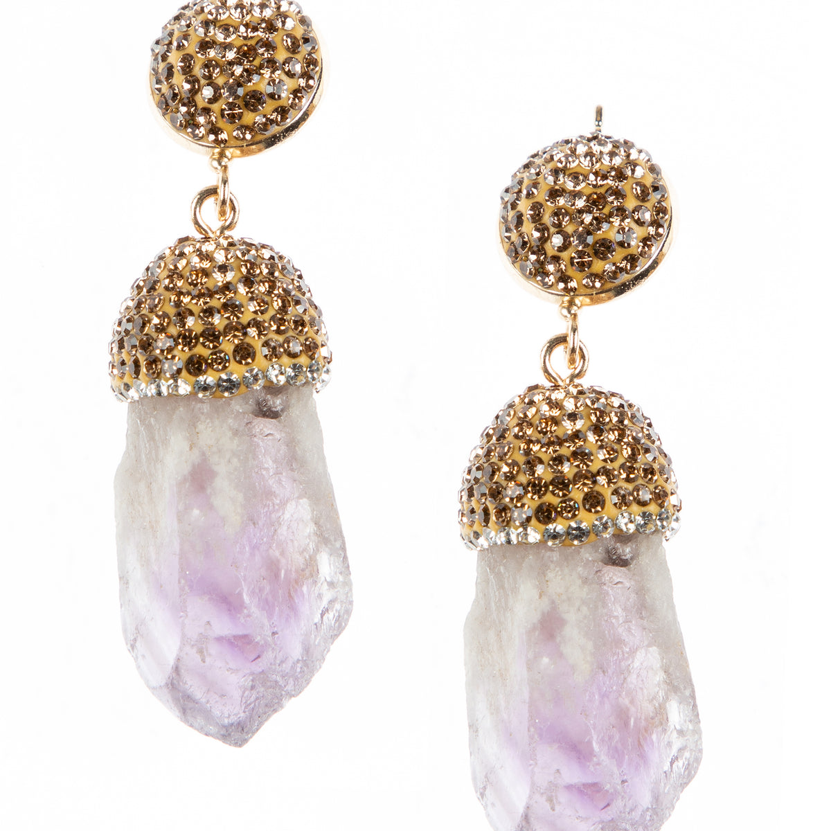 Irregular Natural Stone Rhinestone Earrings E5985 – Ole