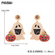 Ghost Pumpkin Pearl Rhinestone Earrings E5997