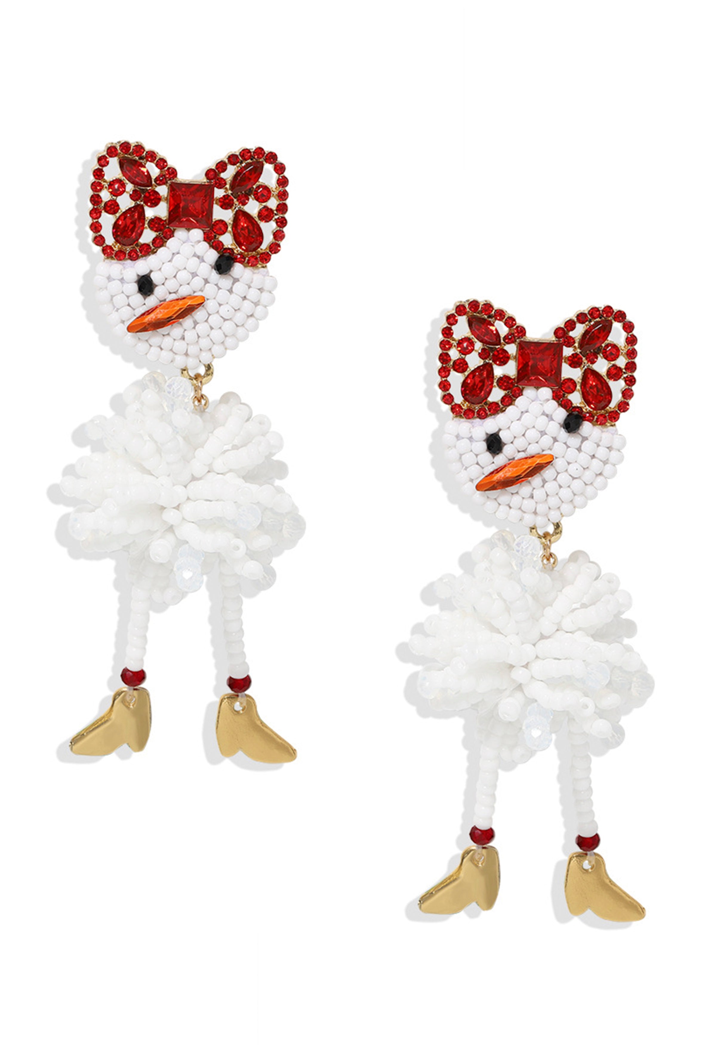 Pendientes de cuentas de semillas con forma de muñeco de nieve E6033