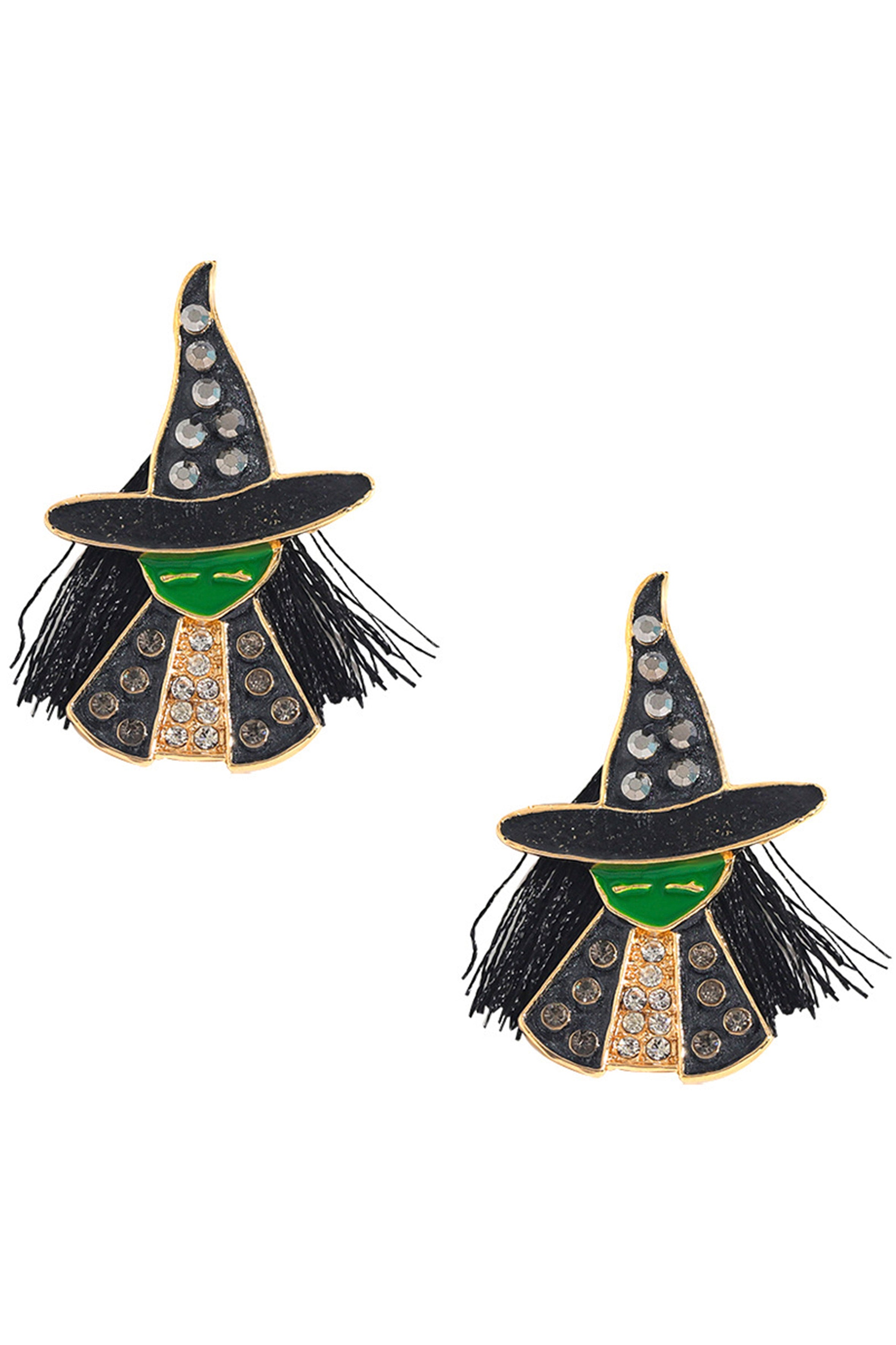 Witch Rhinestone Alloy Stud Earrings E6037