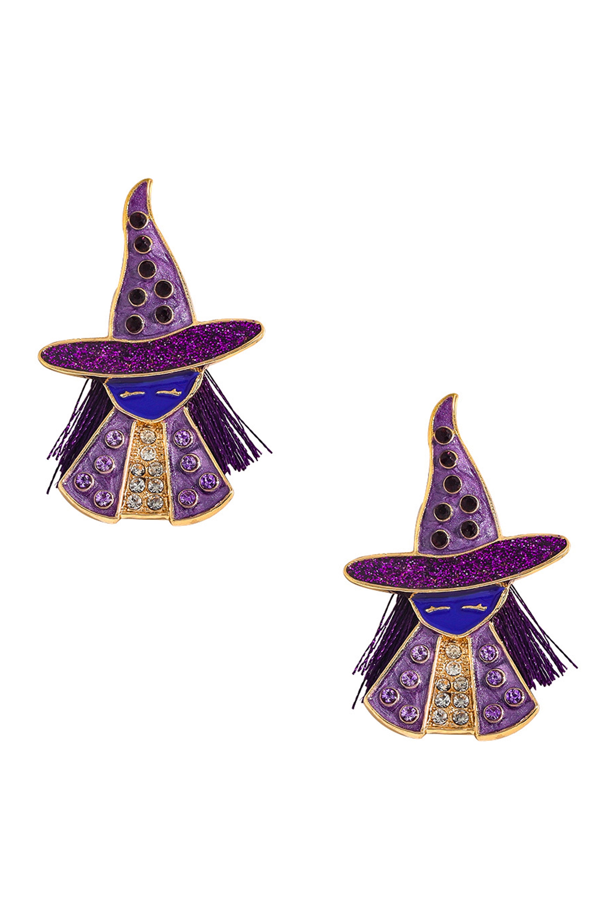 Witch Rhinestone Alloy Stud Earrings E6037