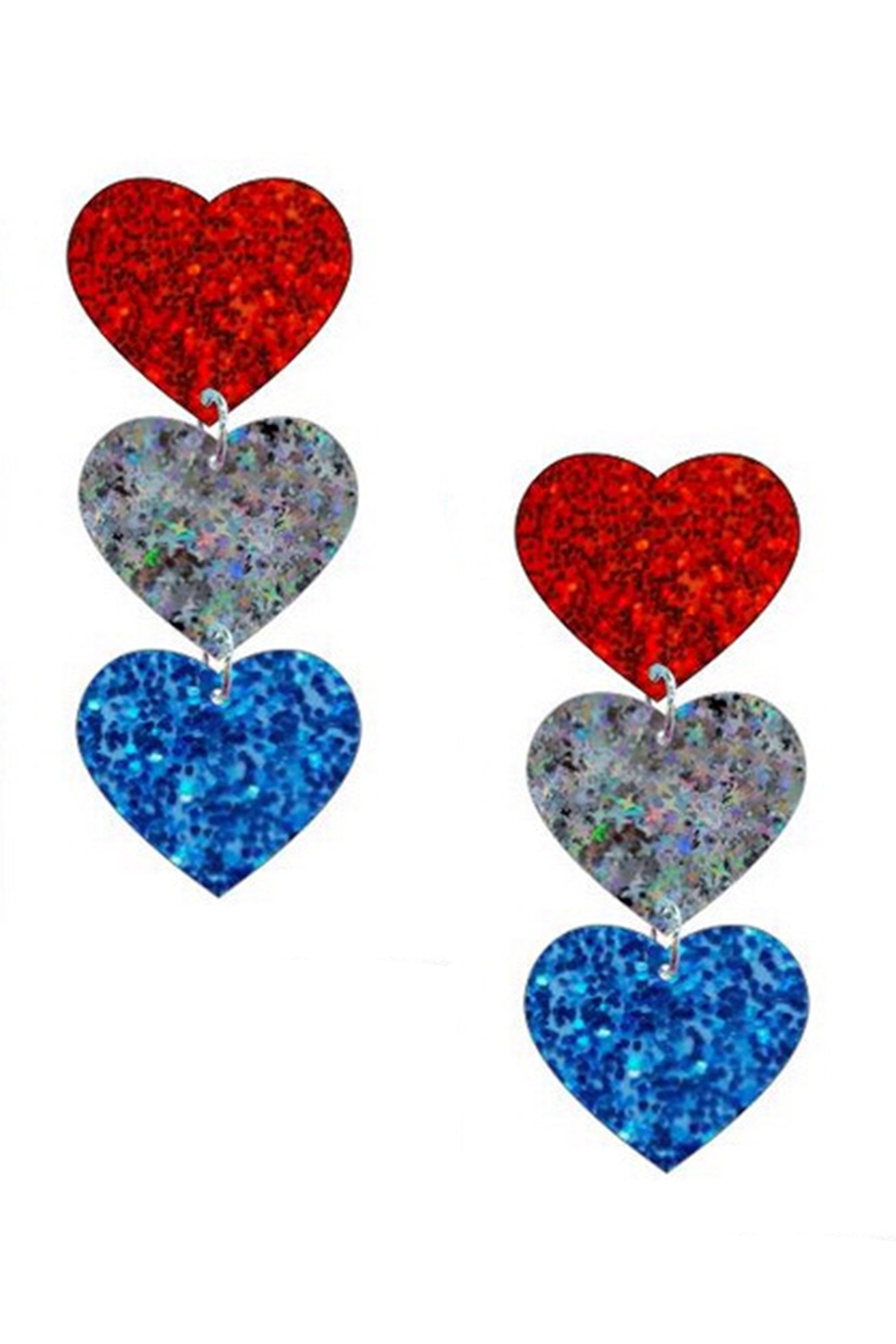 Pendientes acrílicos con cadena de corazón E6045