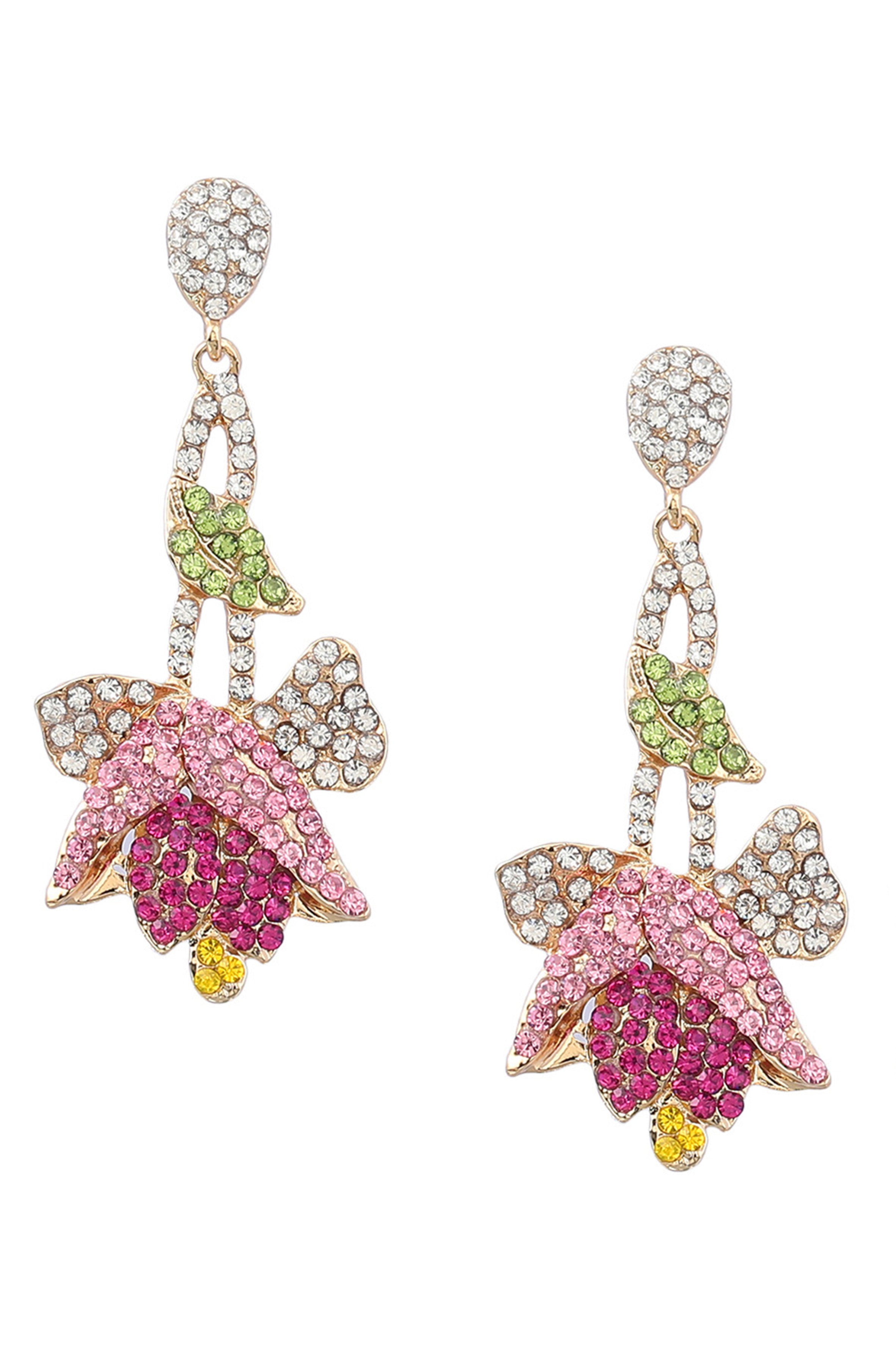 Floral Rhinestone Earrings E6049