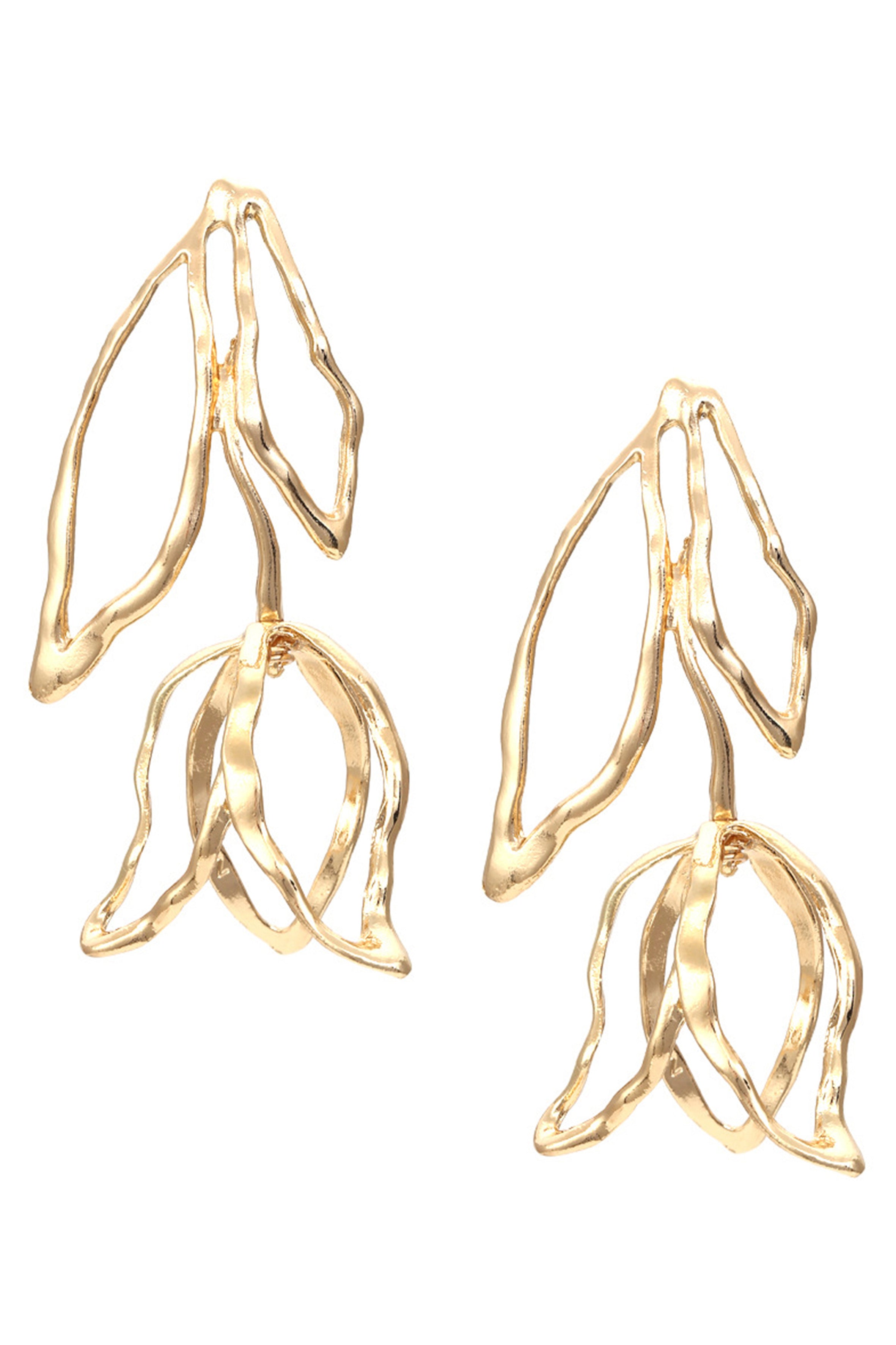 Hollow Floral Alloy Earrings E6084