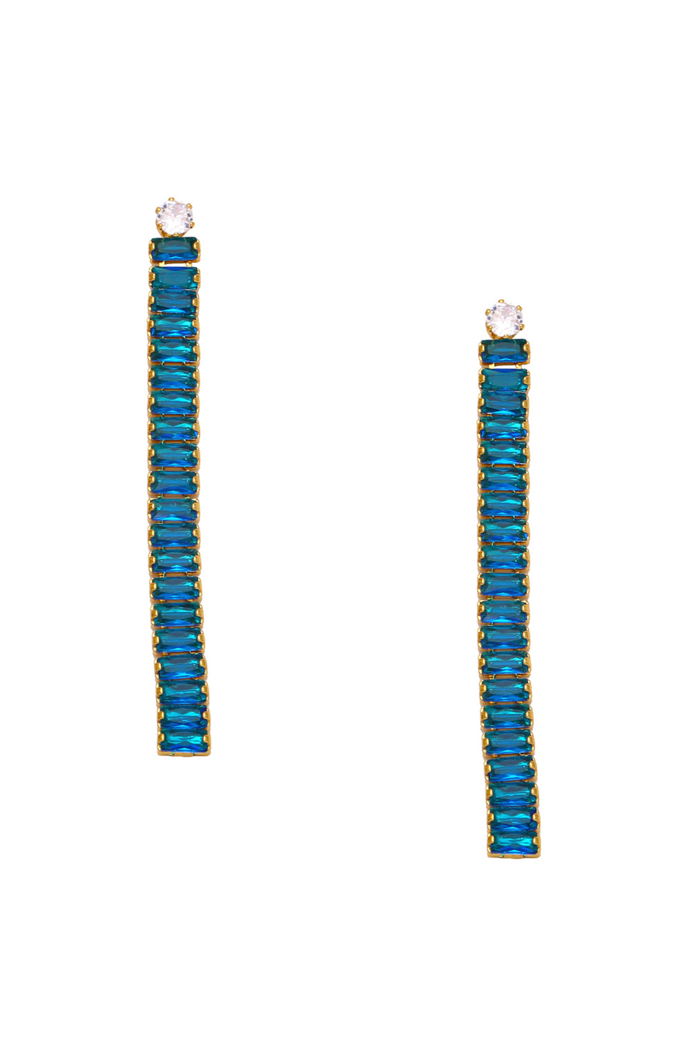 Pendientes de circonitas cúbicas con borlas E6101