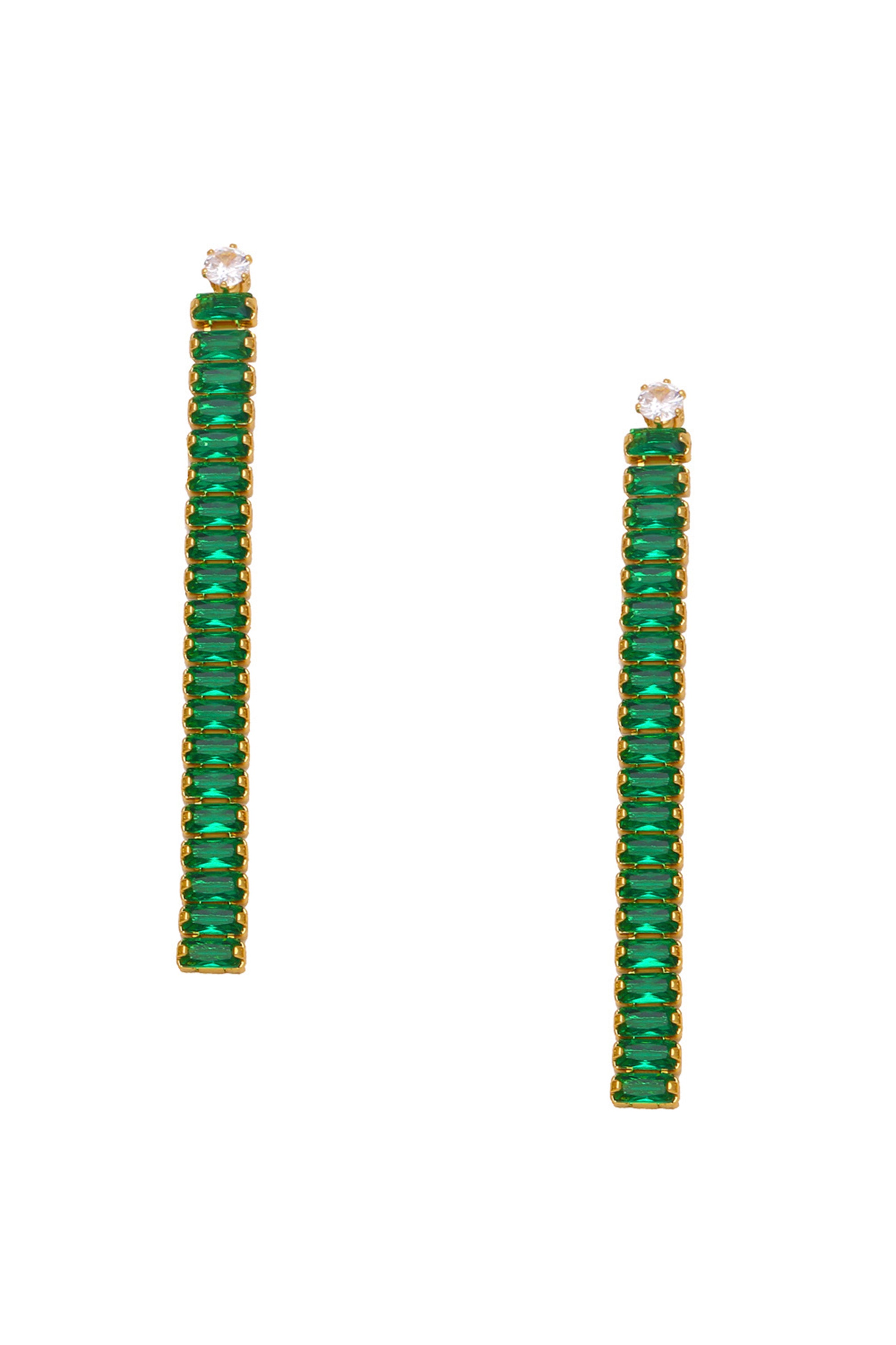 Pendientes de circonitas cúbicas con borlas E6101