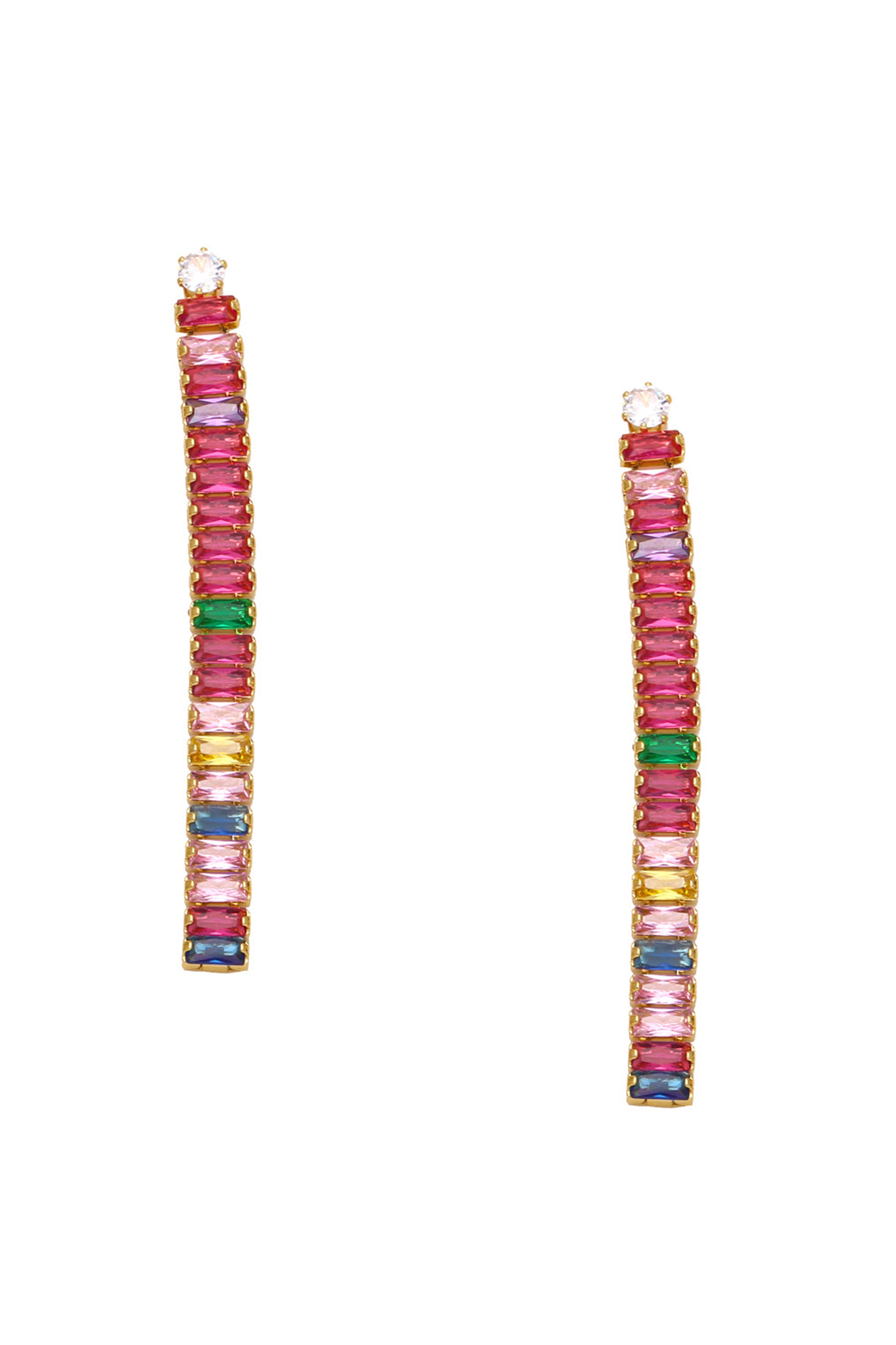 Pendientes de circonitas cúbicas con borlas E6101