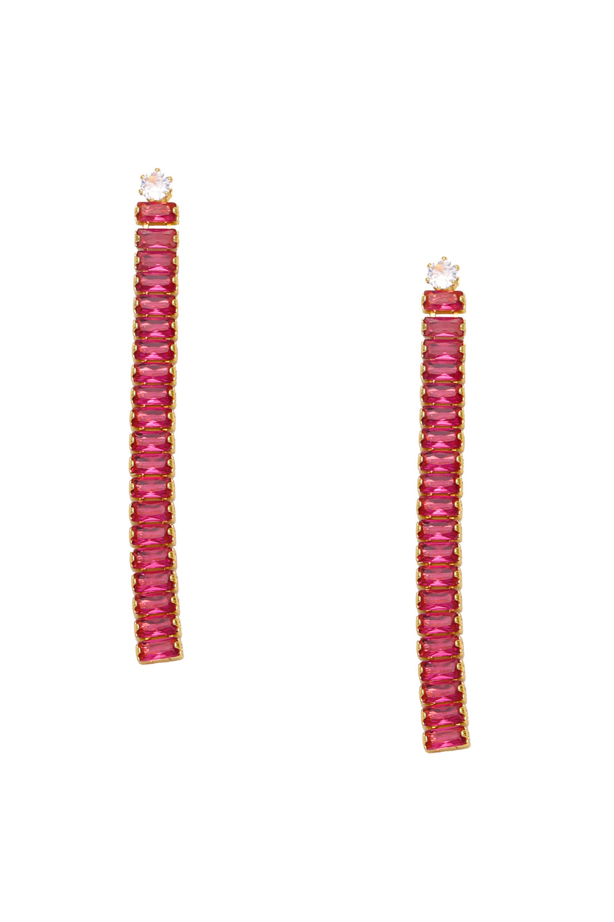 Pendientes de circonitas cúbicas con borlas E6101