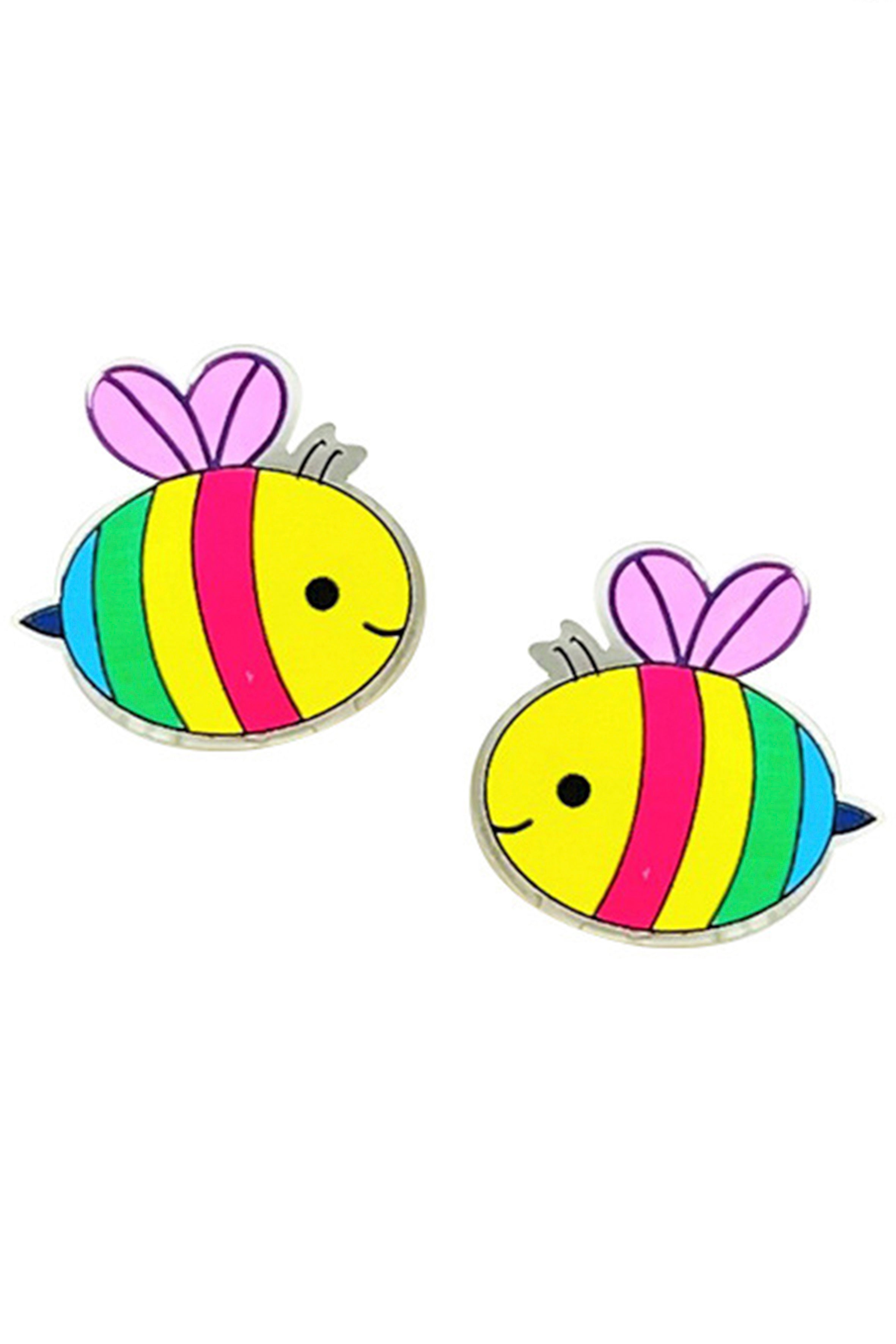 Bee Acrylic Stud Earrings E6128