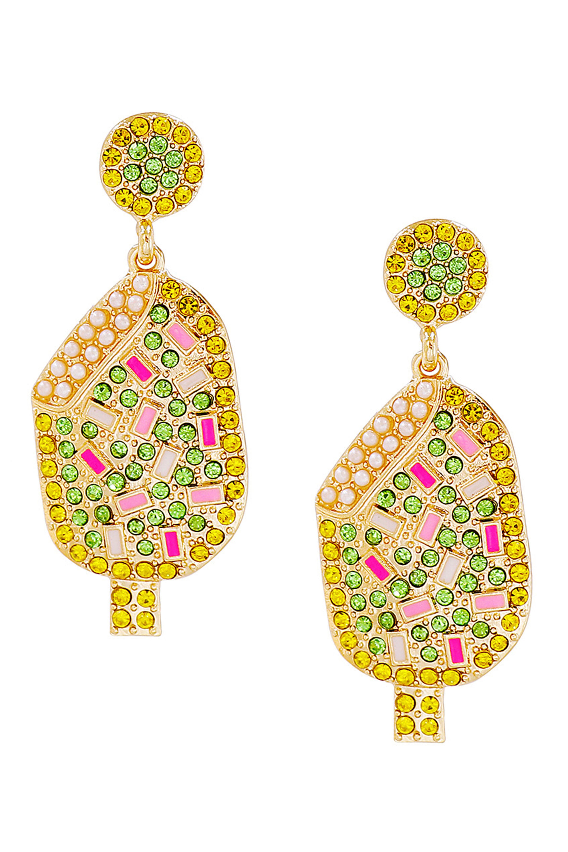 Pendientes de helado con diamantes de imitación E6138
