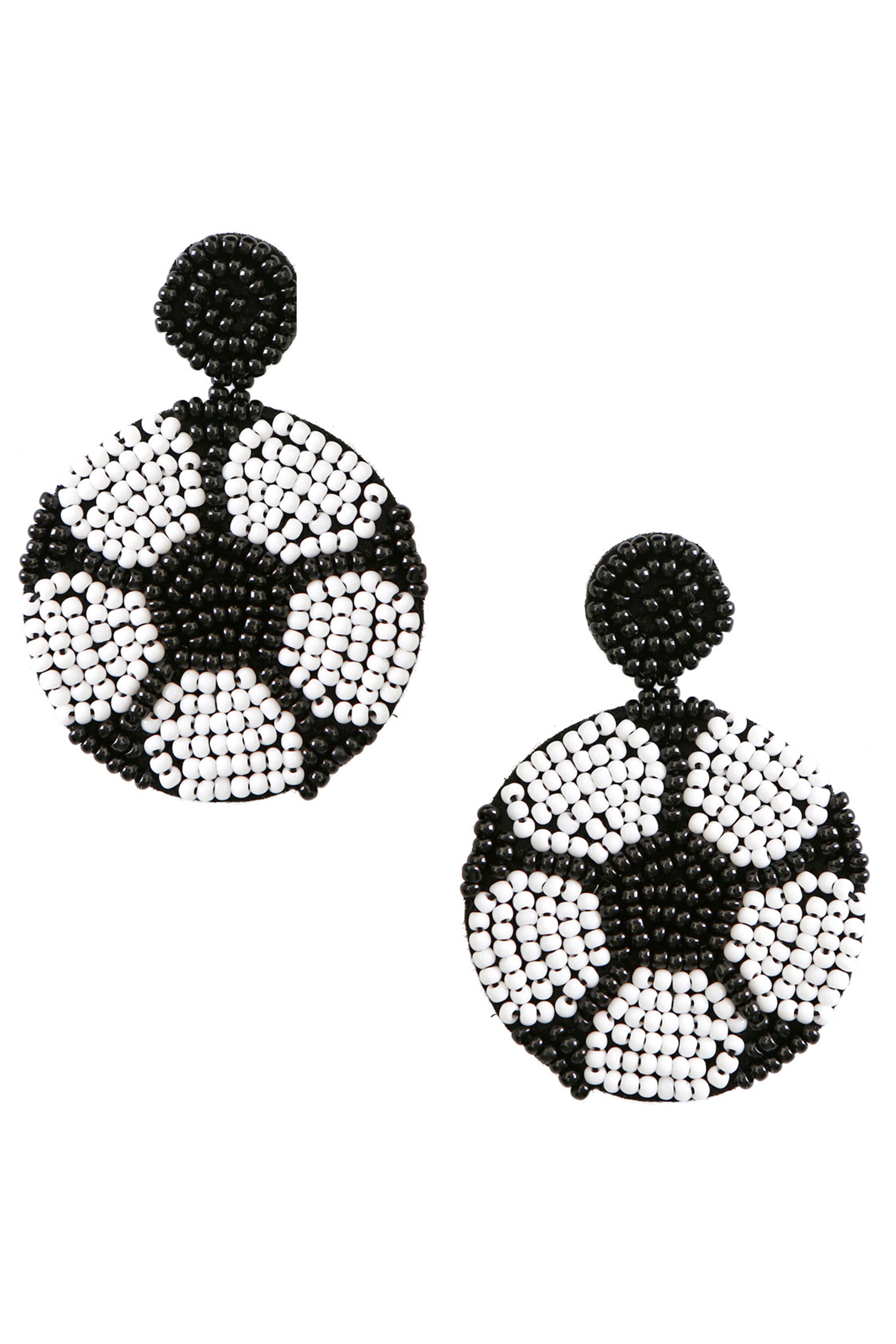 Football Seed Bead Earrings E6168