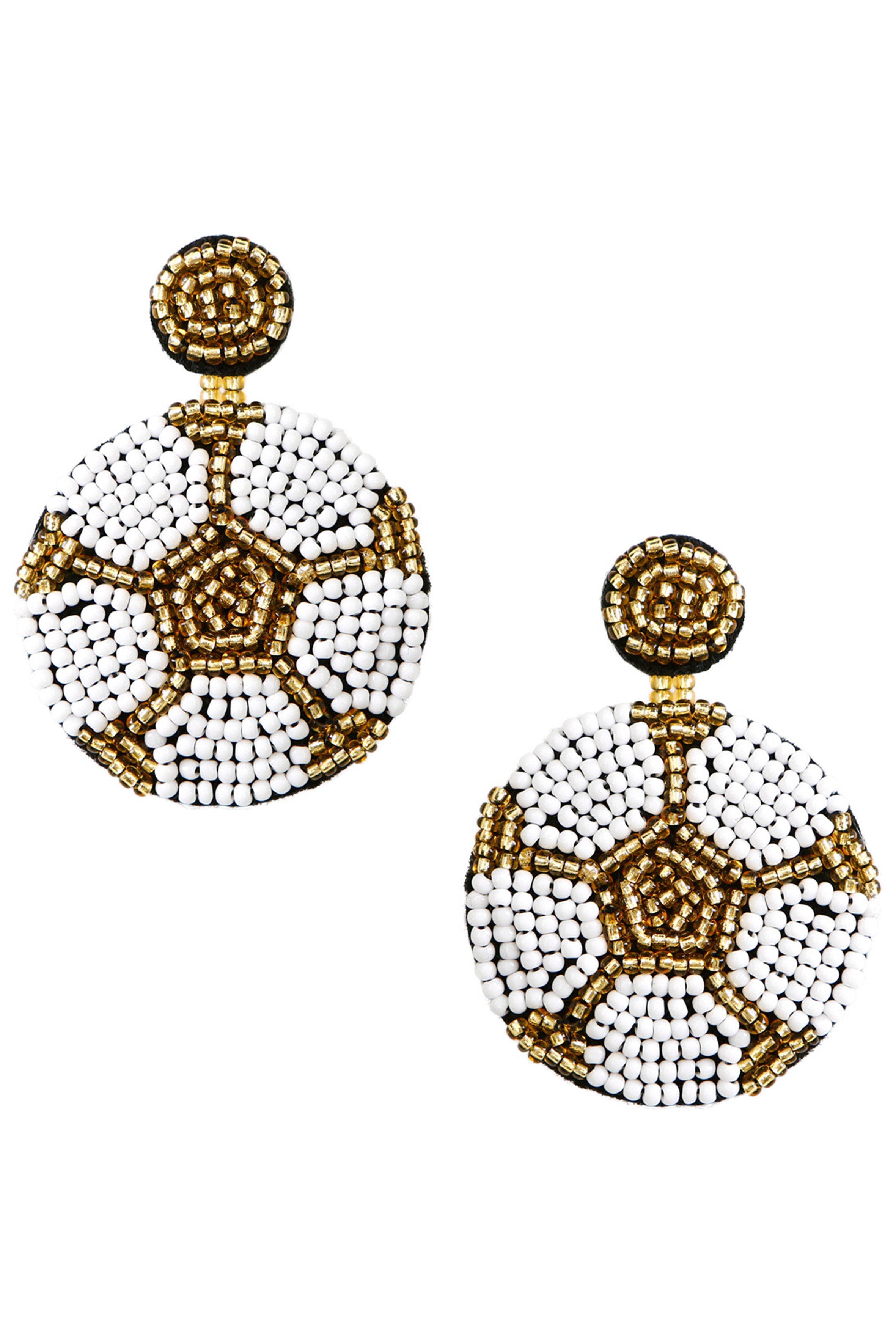 Football Seed Bead Earrings E6168