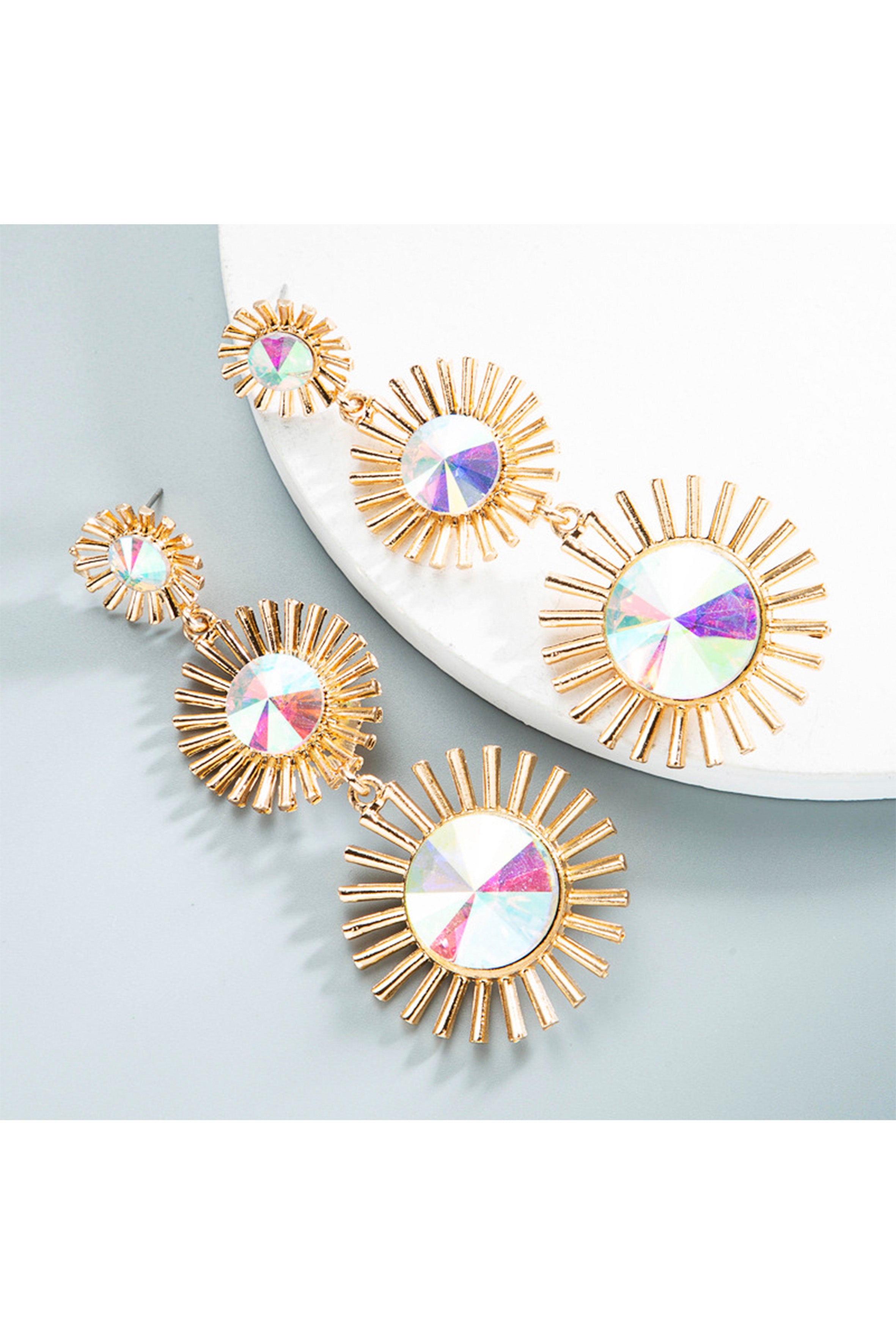 Pulsera de cadena con taladro de vidrio geométrico E6184