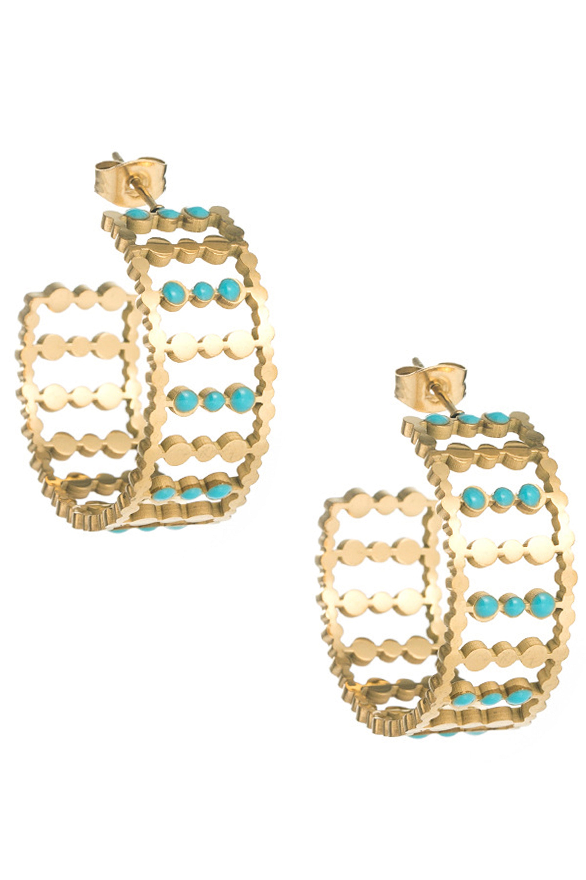 Hollow Stainless Steel Hoop Earrings E6185