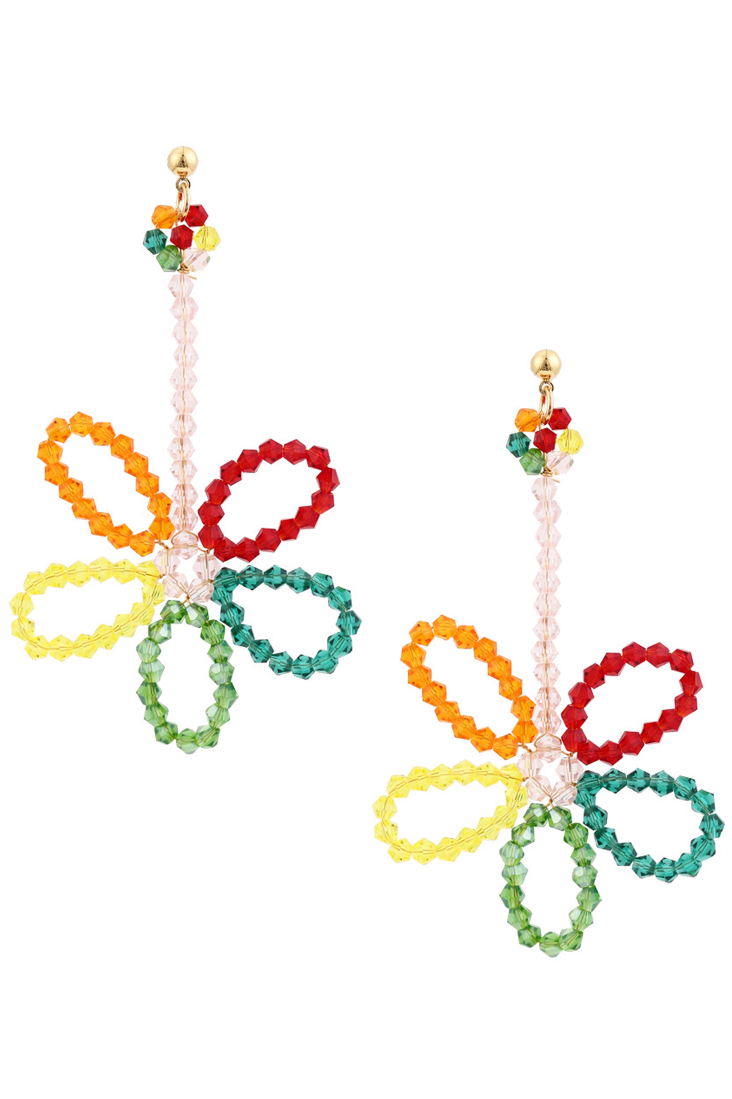 Flower Crystal Bead Earrings E6190