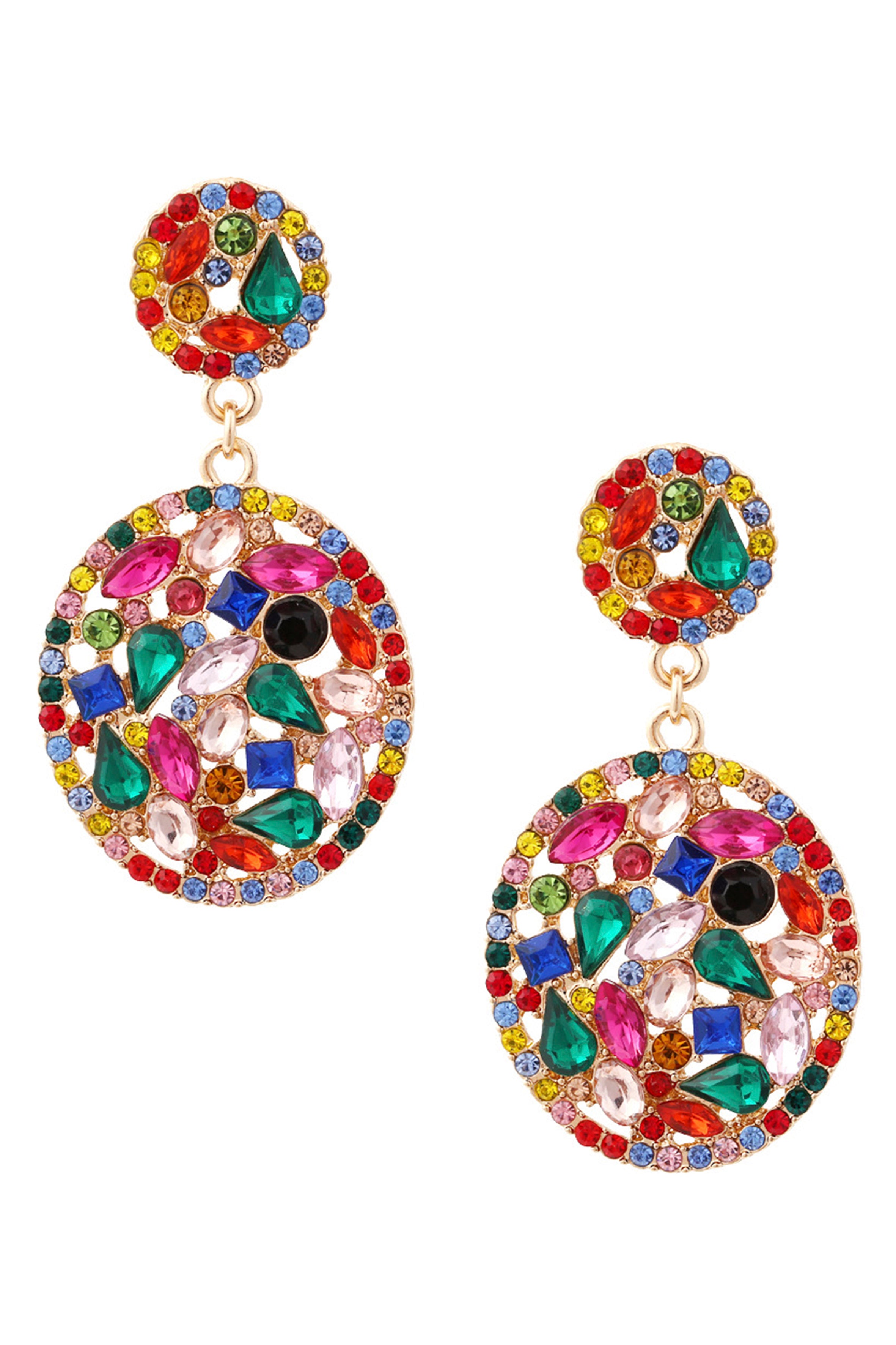 Pendientes de diamantes de imitación ovalados E6205