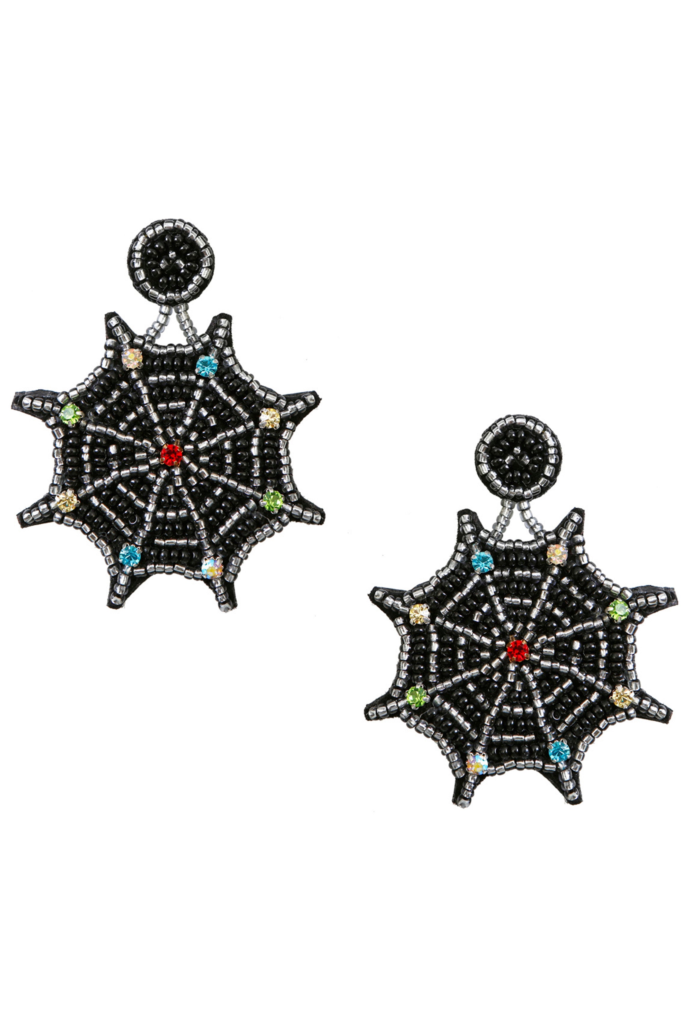 Pendientes de cuentas de semillas de telaraña E6207