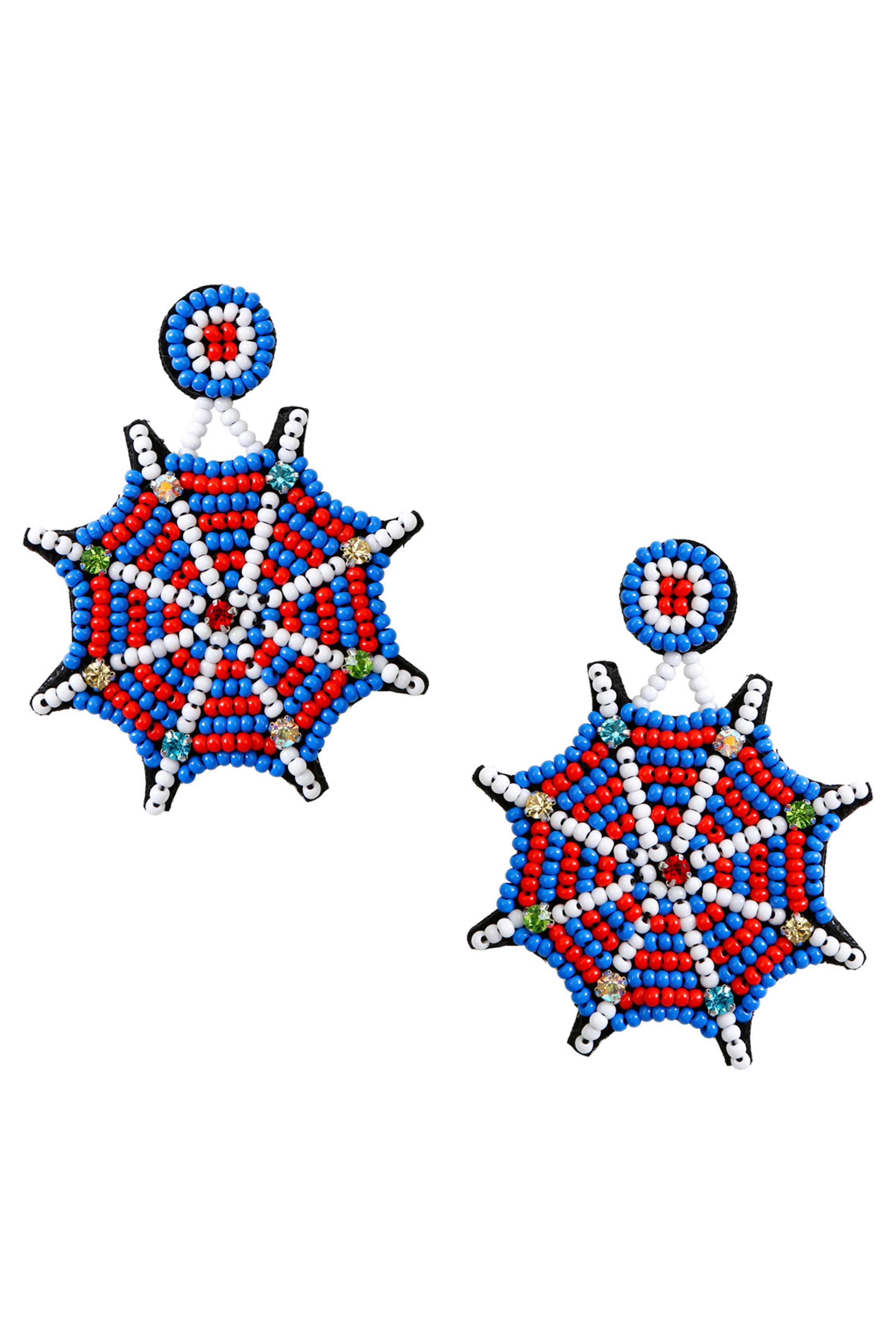 Pendientes de cuentas de semillas de telaraña E6207