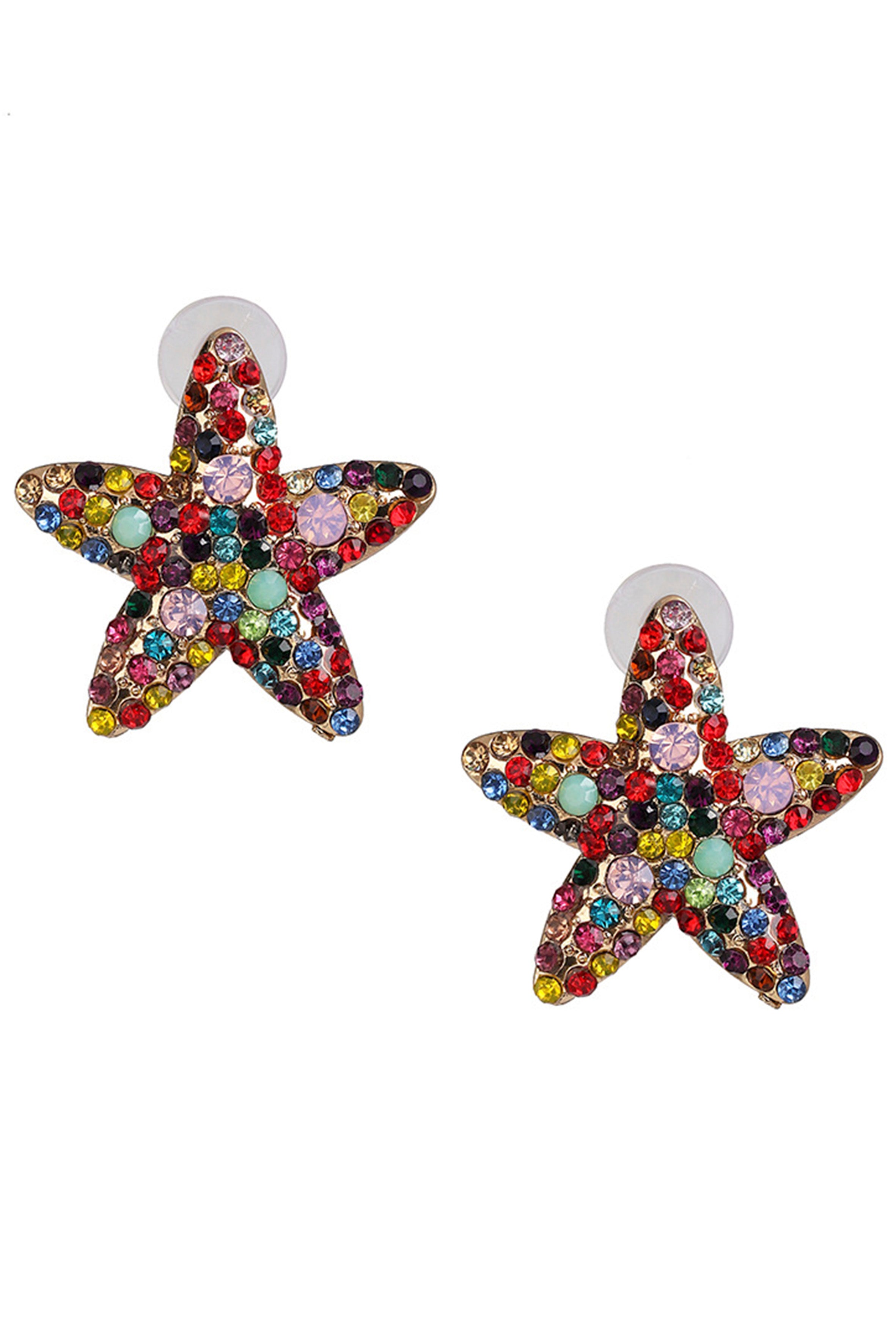 Pendientes de estrella con diamantes de imitación E6214