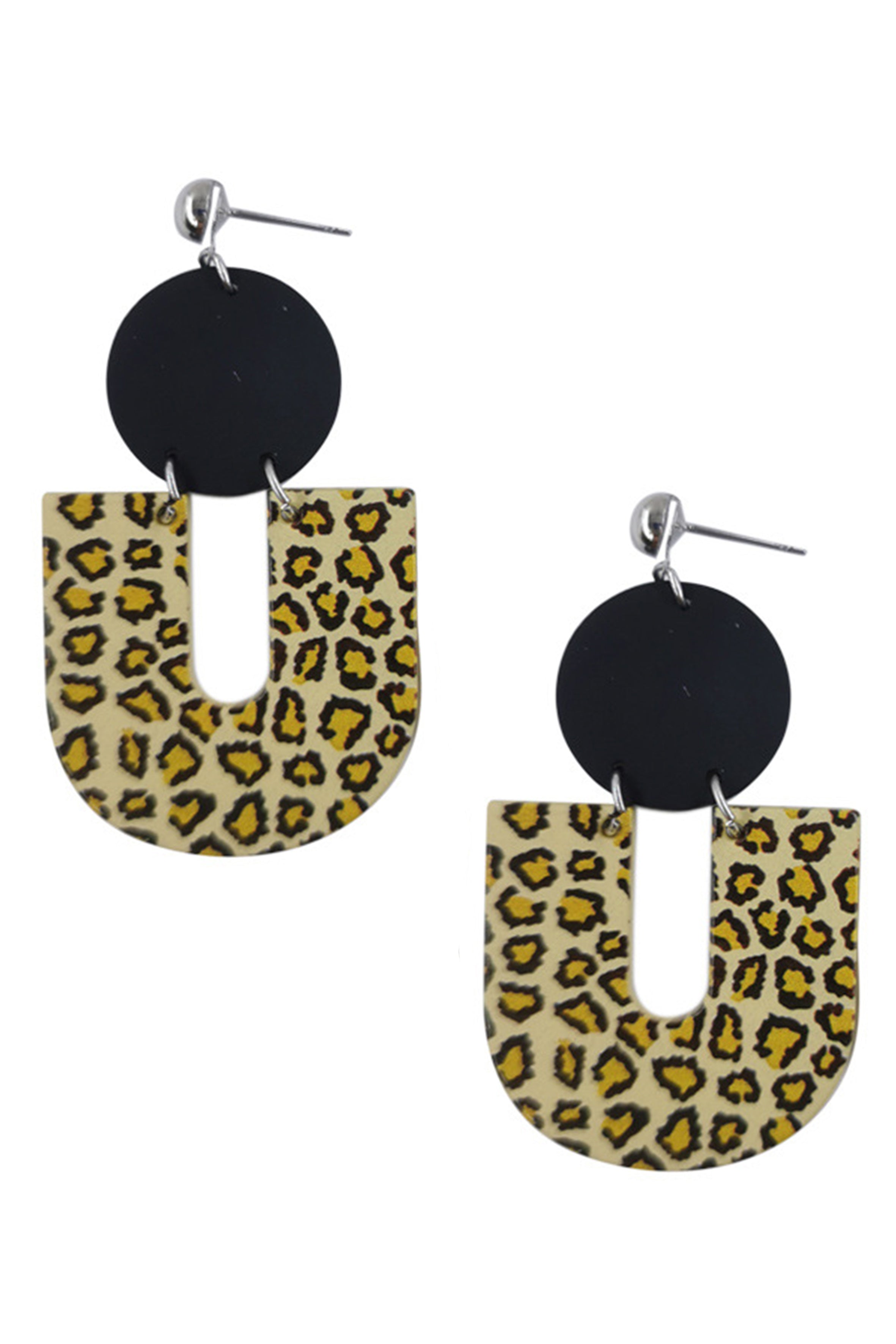 Leopard Patten U Shaped Acrylic Earrings E6247