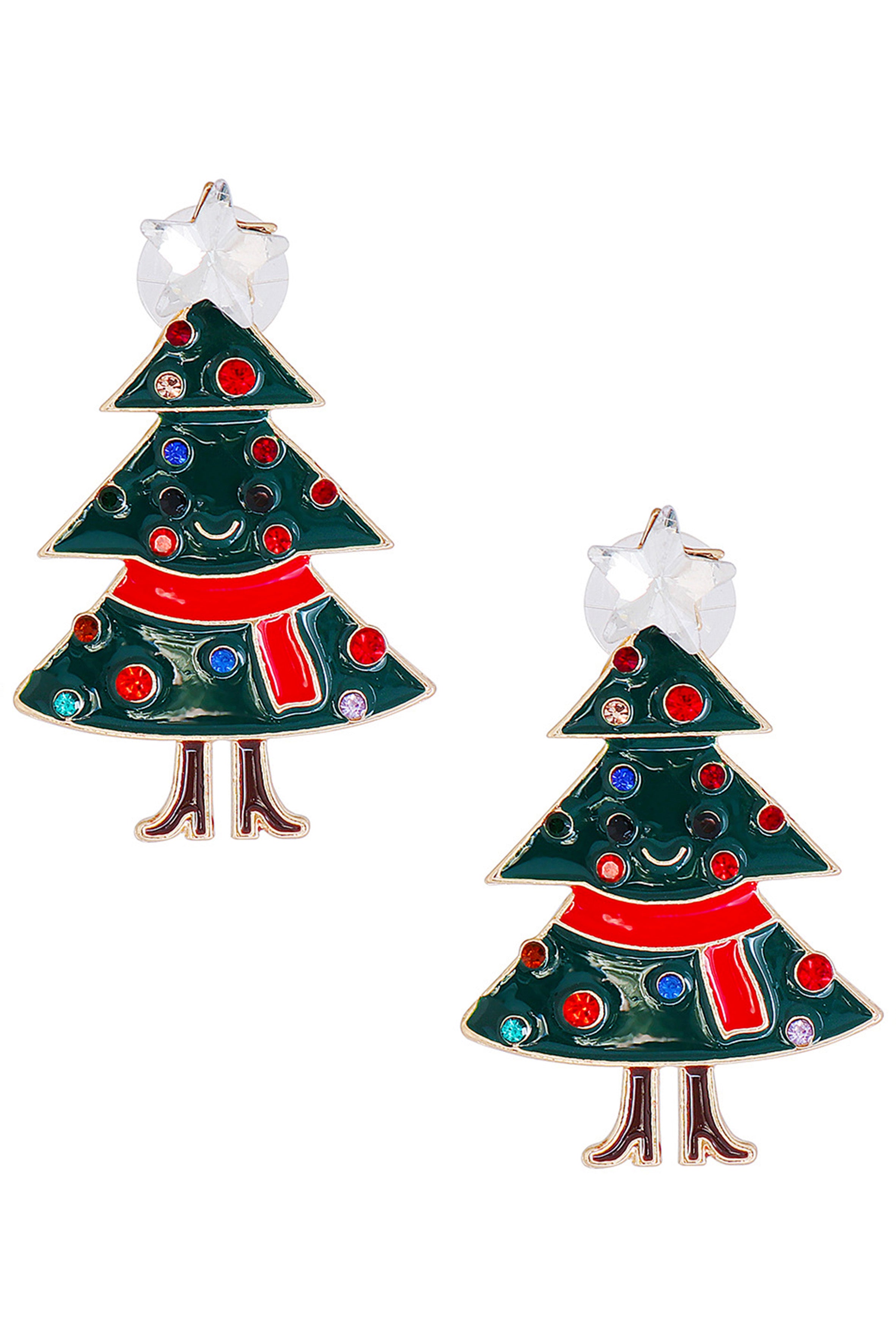 Christmas Tree Rhinestone Earrings E6268