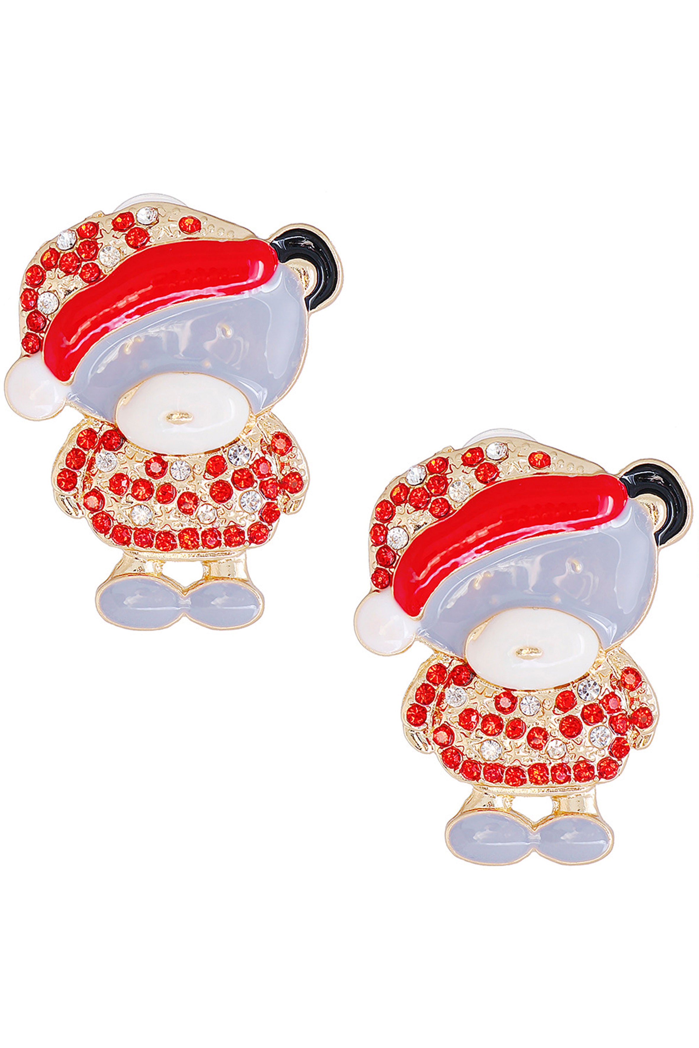 Pendientes de oso con diamantes de imitación E6272