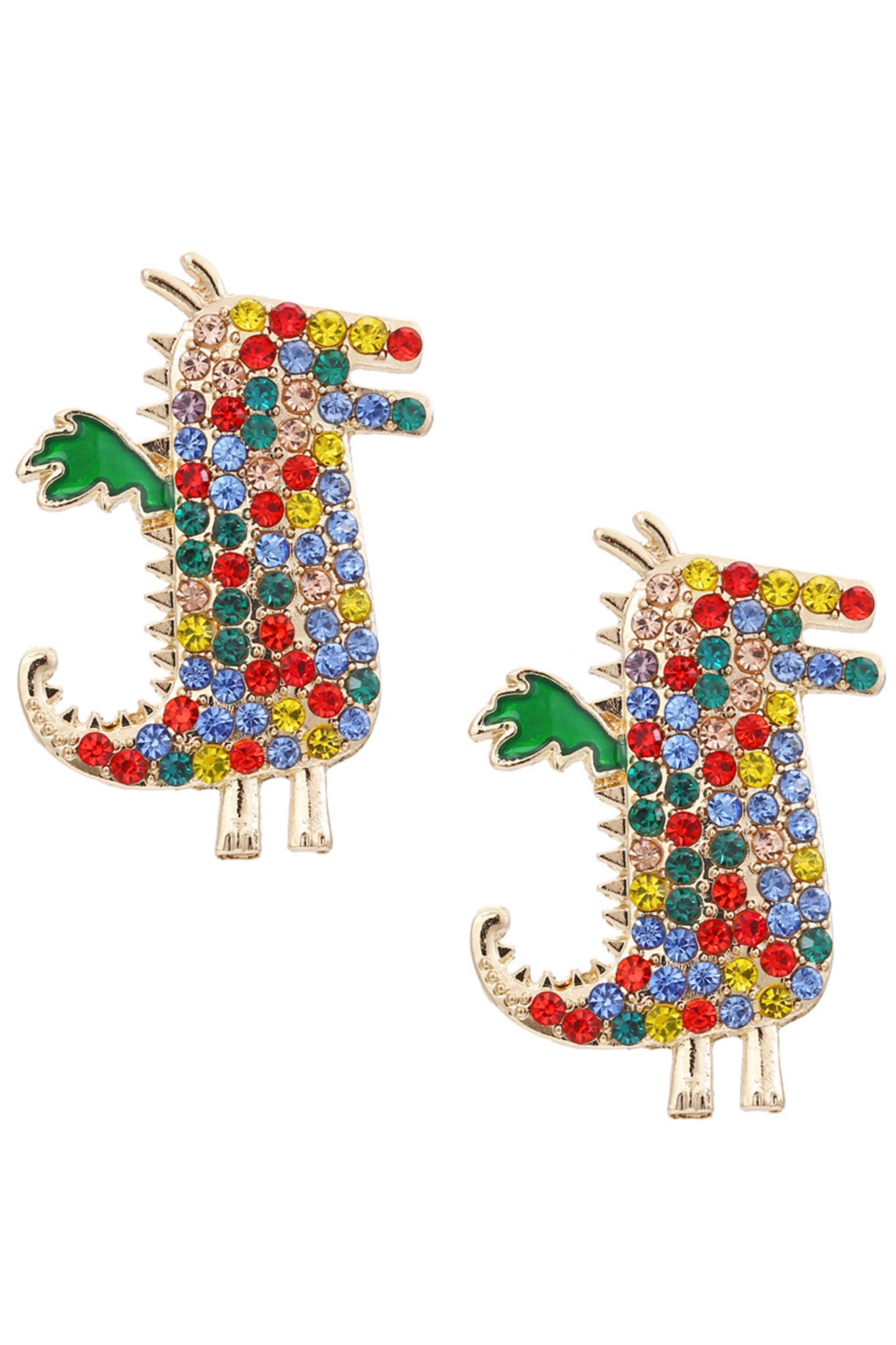 Dinosaur Rhinestone Earrings E6290