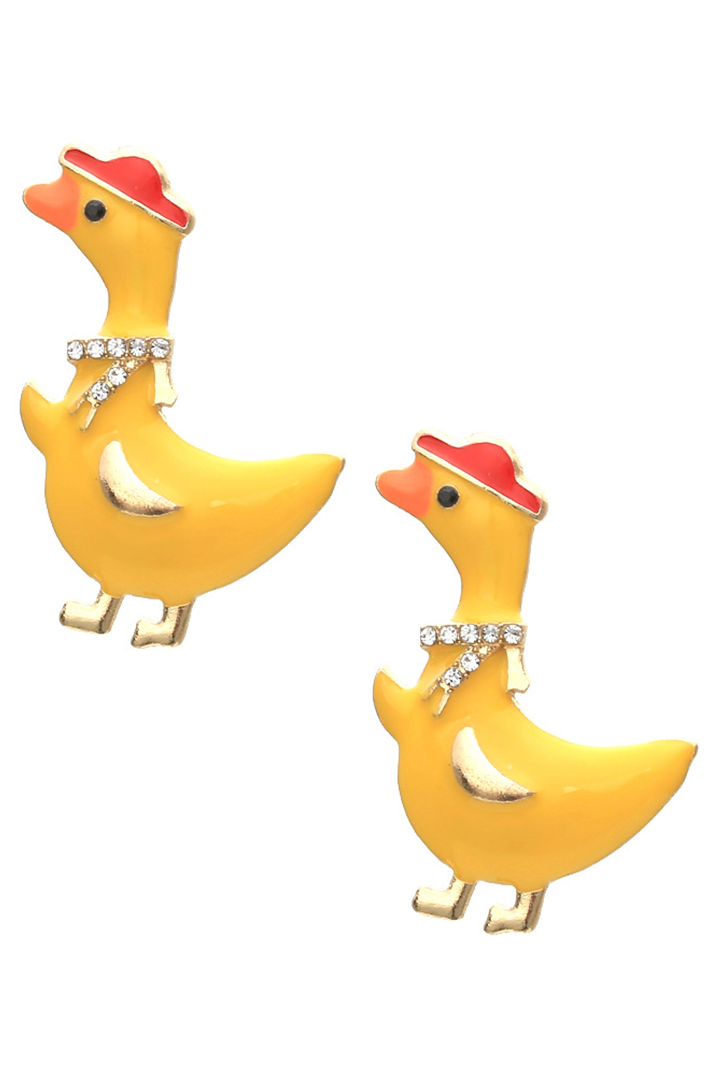 Duck Rhinestone Stud Earrings E6291