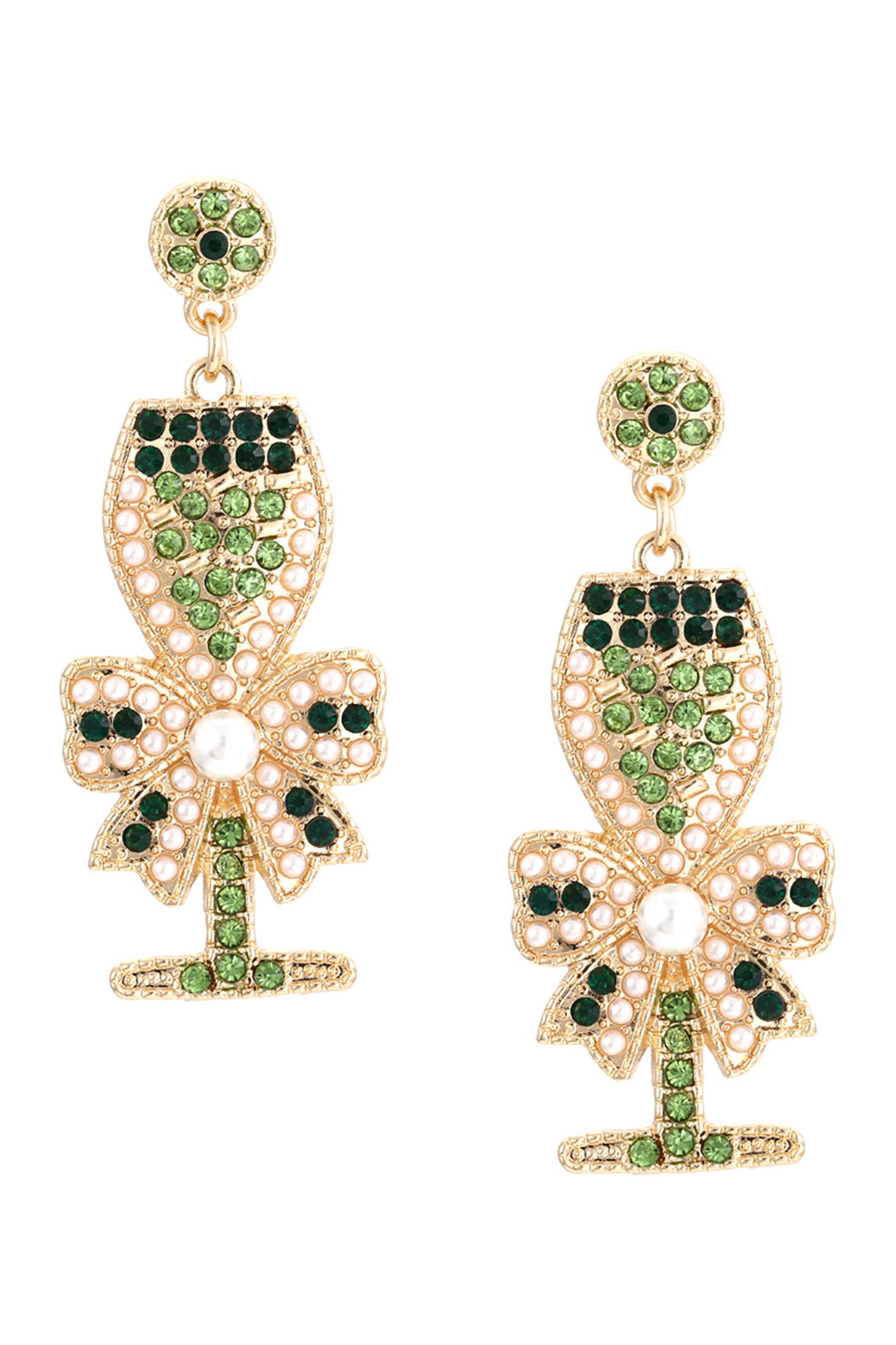 Wineglass Rhinestone Earrings E6293