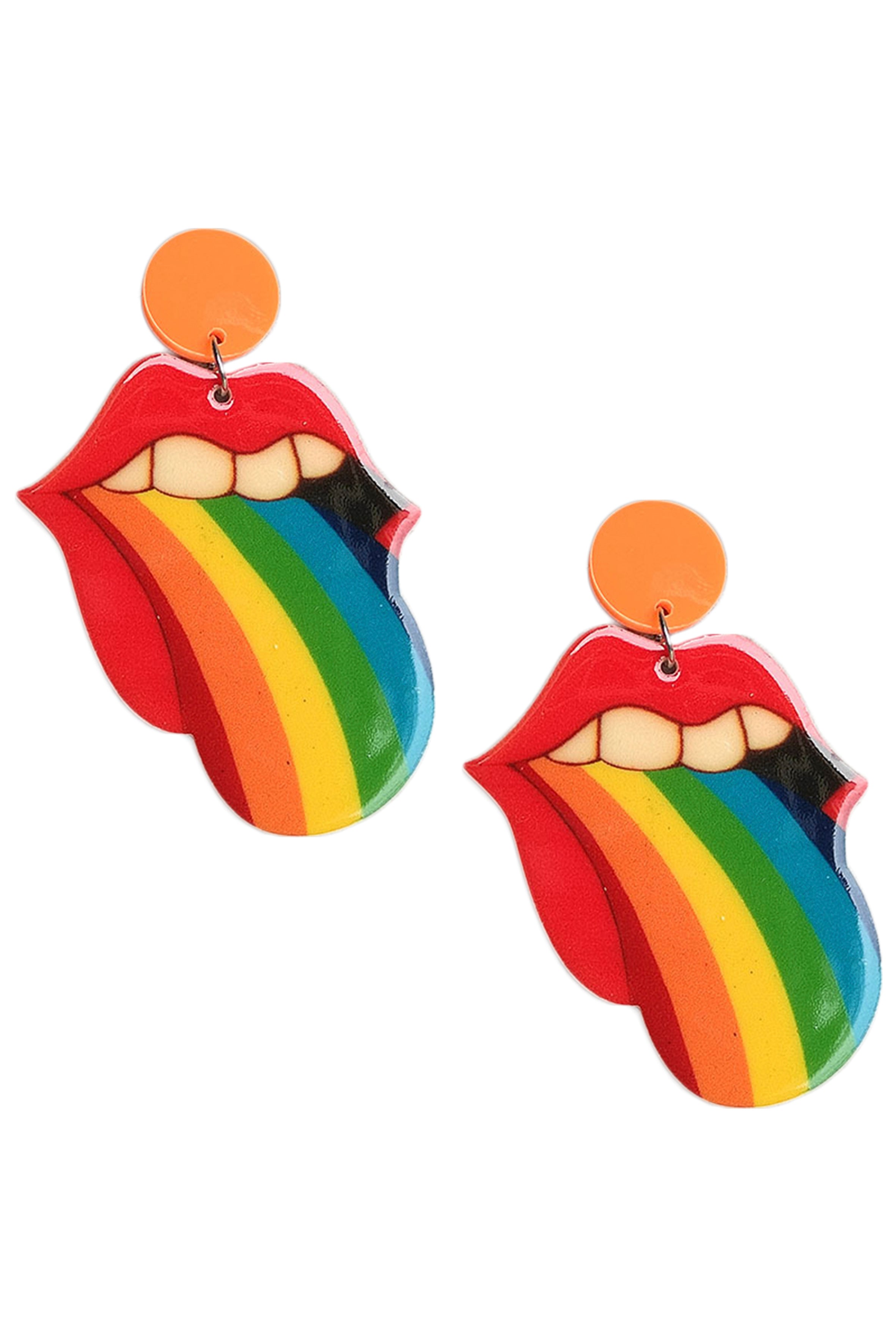 Rainbow Mouth Acrylic Earrings E6311