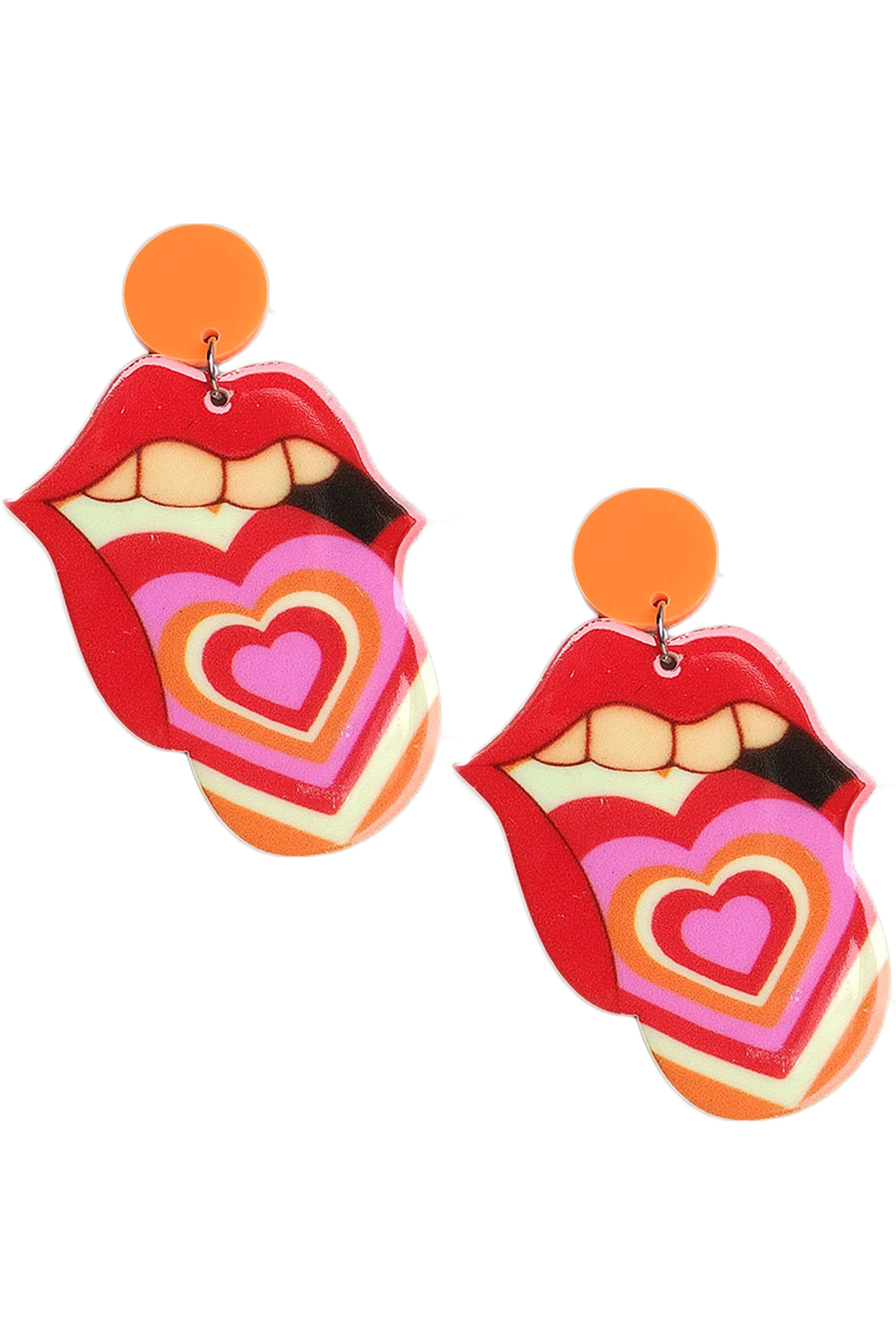Heart Mouth Acrylic Earrings E6312