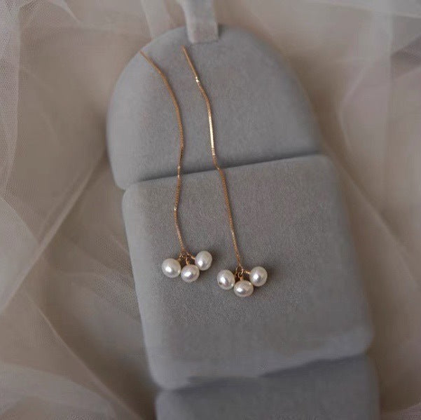 Pendientes colgantes de perlas de agua dulce E6390