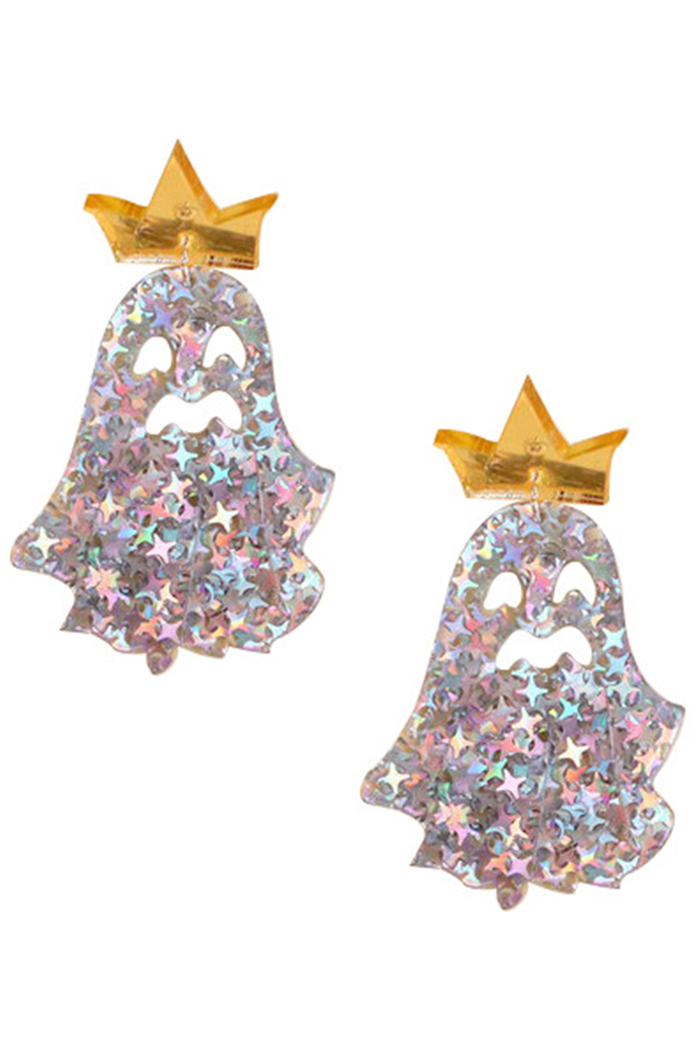 Crown Ghost Acrylic Earrings E6493