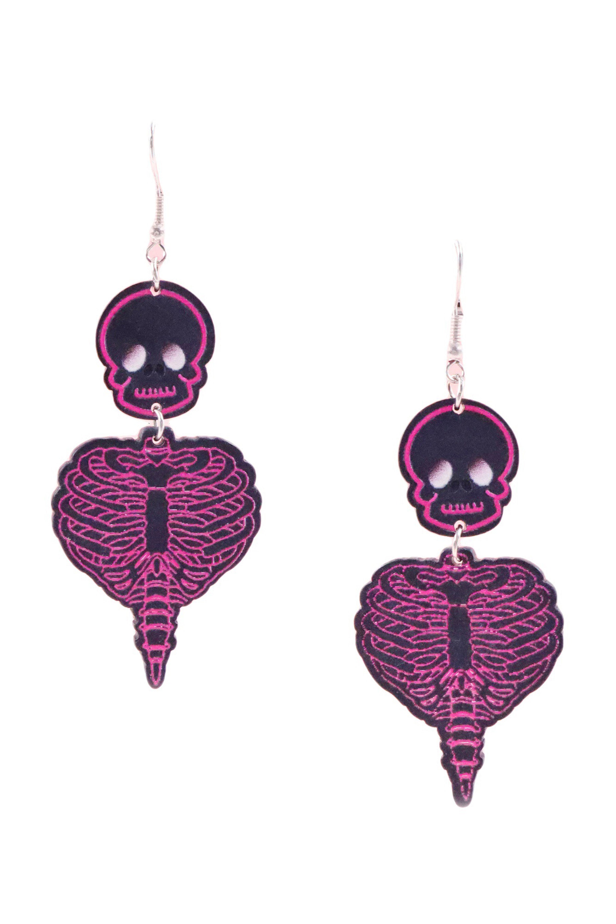 Skeleton Acrylic Earrings E6494