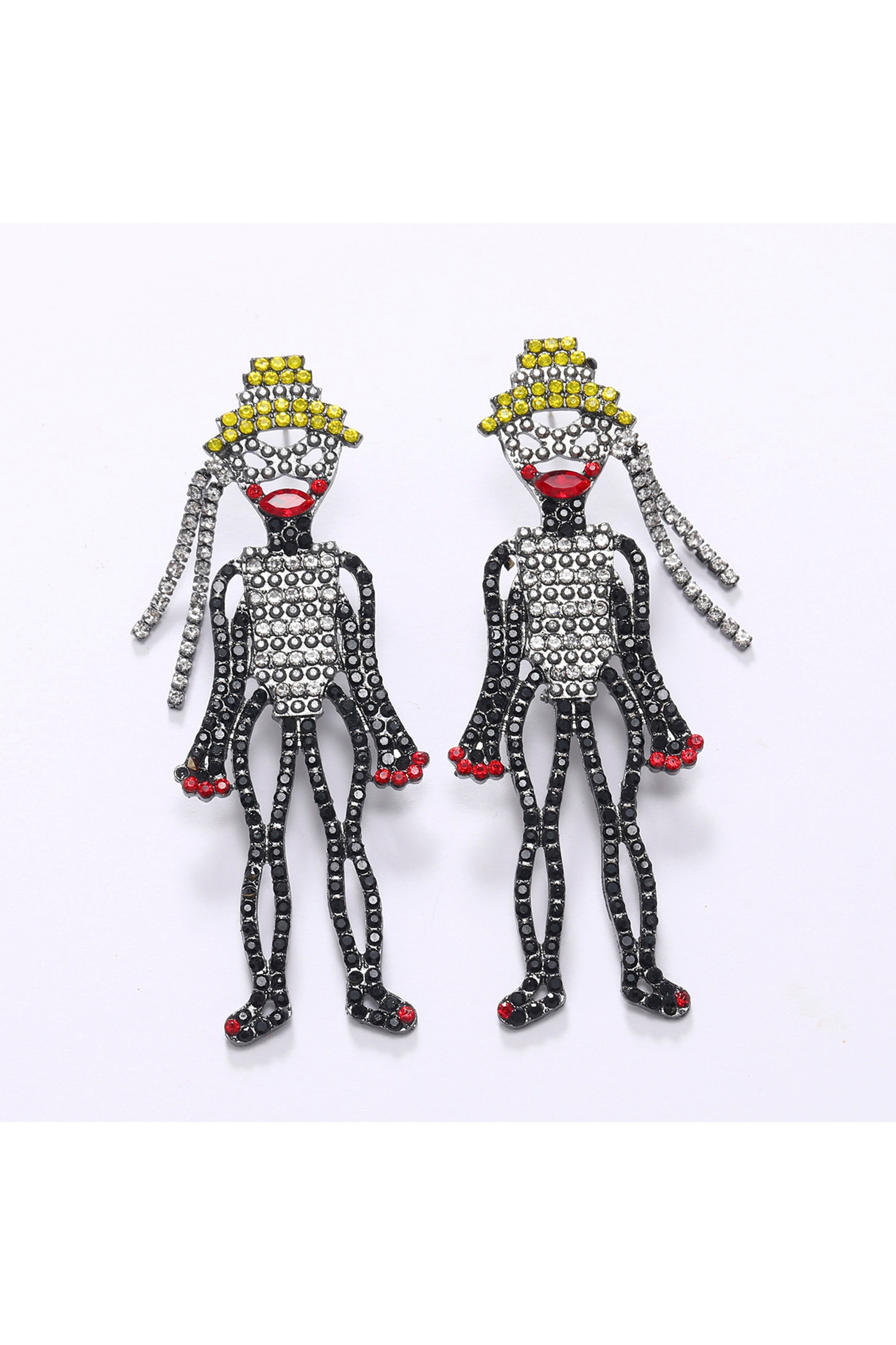 Halloween Humanoid Rhinestone Earrings  E6523