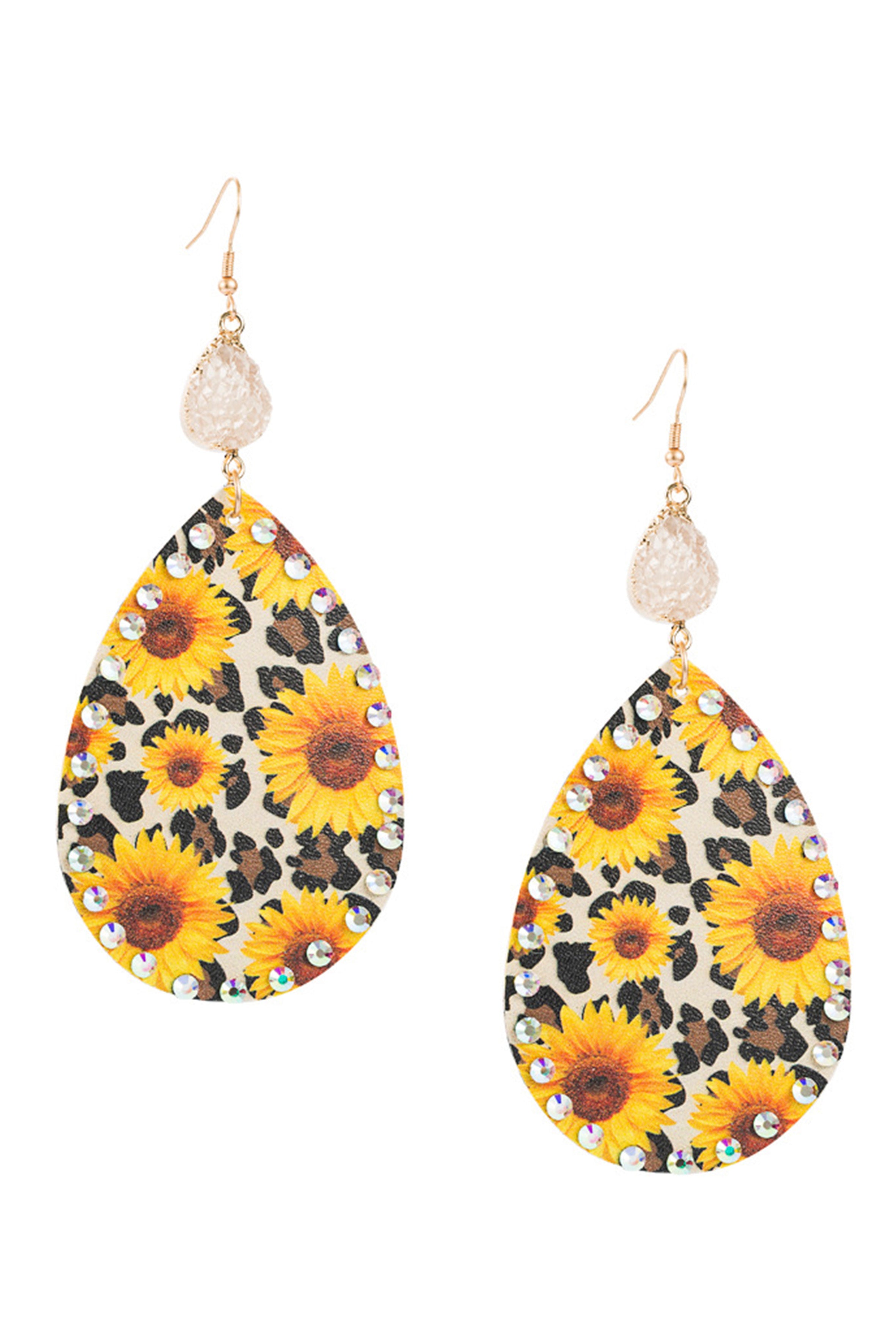 Dasiy Teardrop Leather Earrings E6544