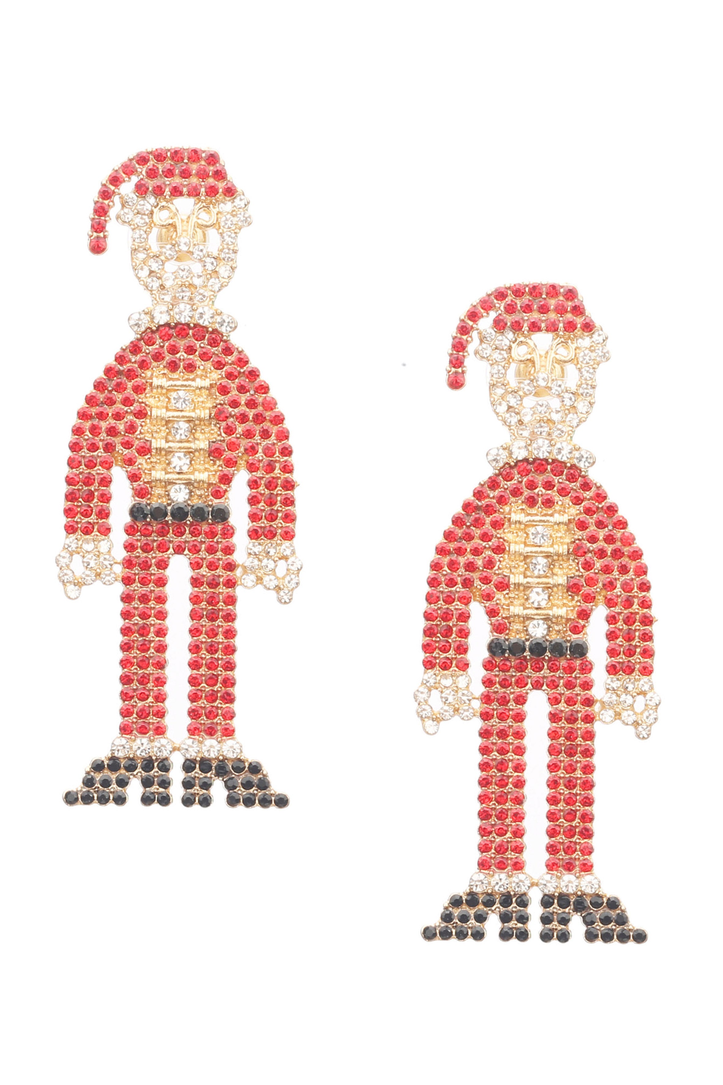Pendientes de Papá Noel con diamantes de imitación E6583