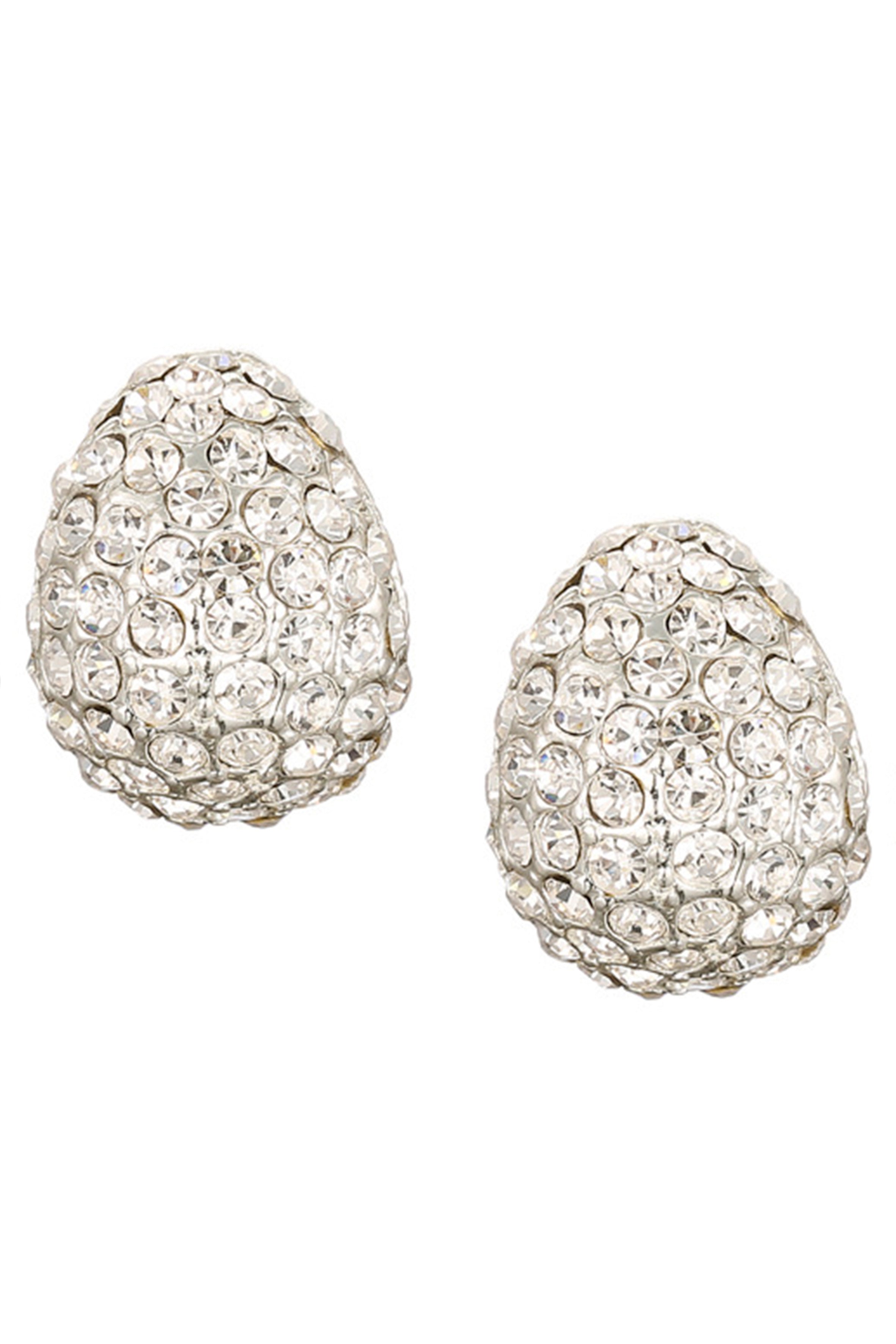 Rhinestone Stud Clip On Earrings E6636