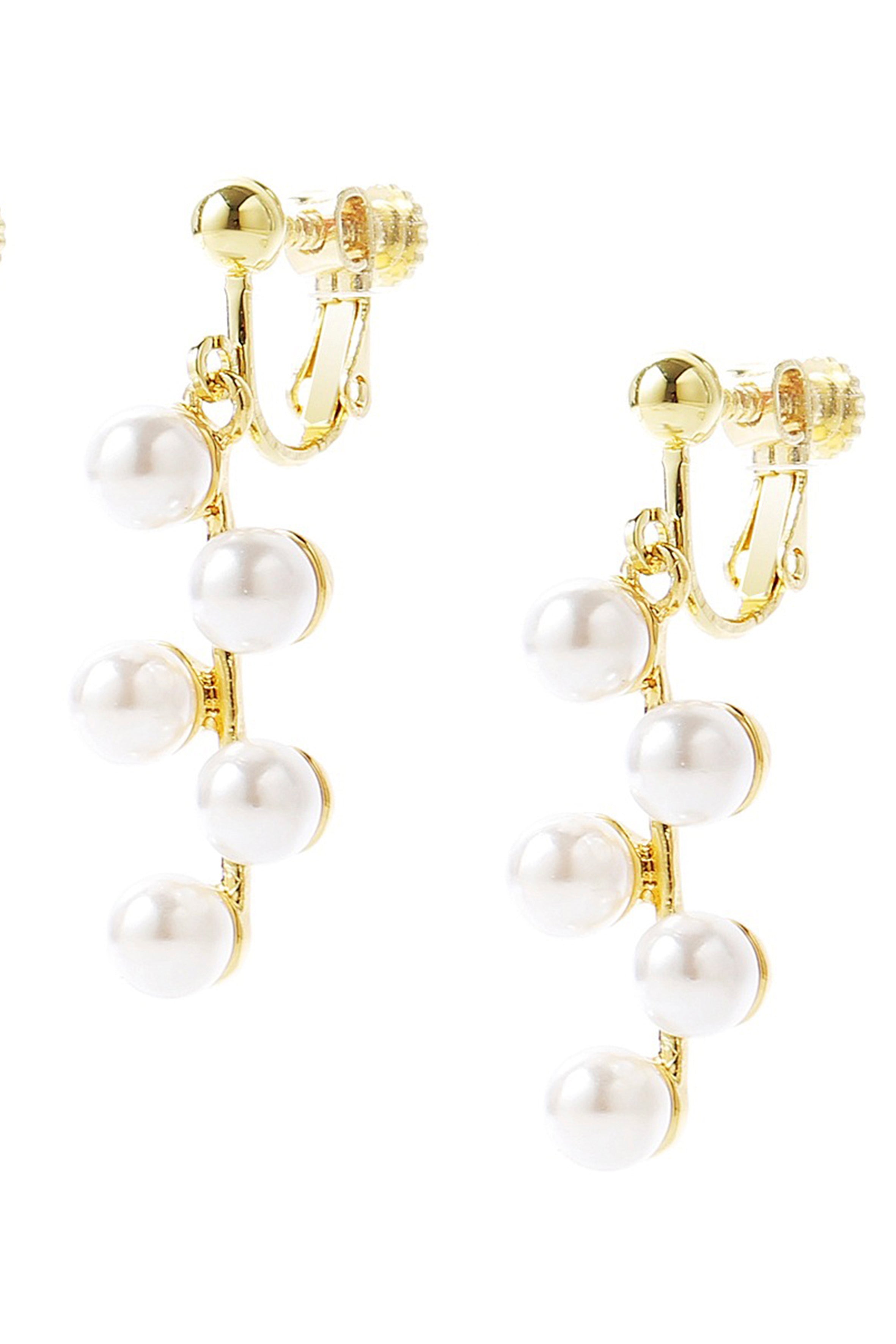 Pendientes de clip con perlas barrocas E6657