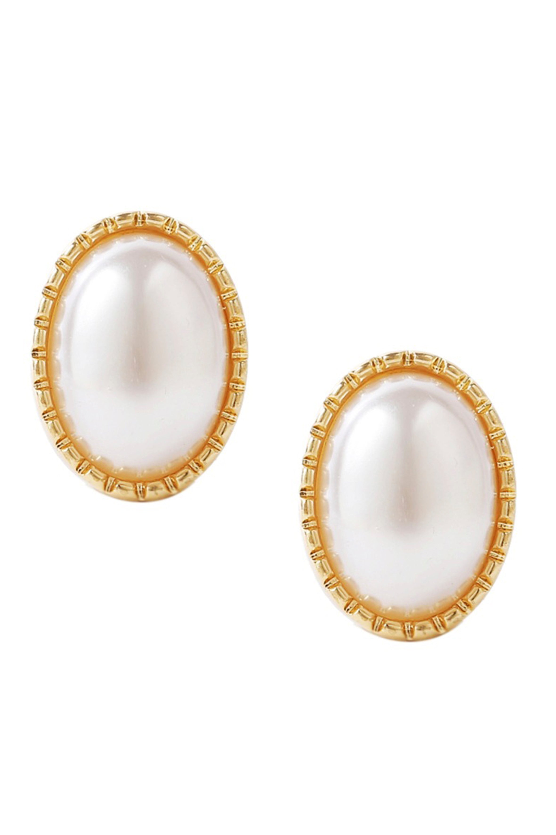 Pendientes de clip con perlas barrocas ovaladas E6659