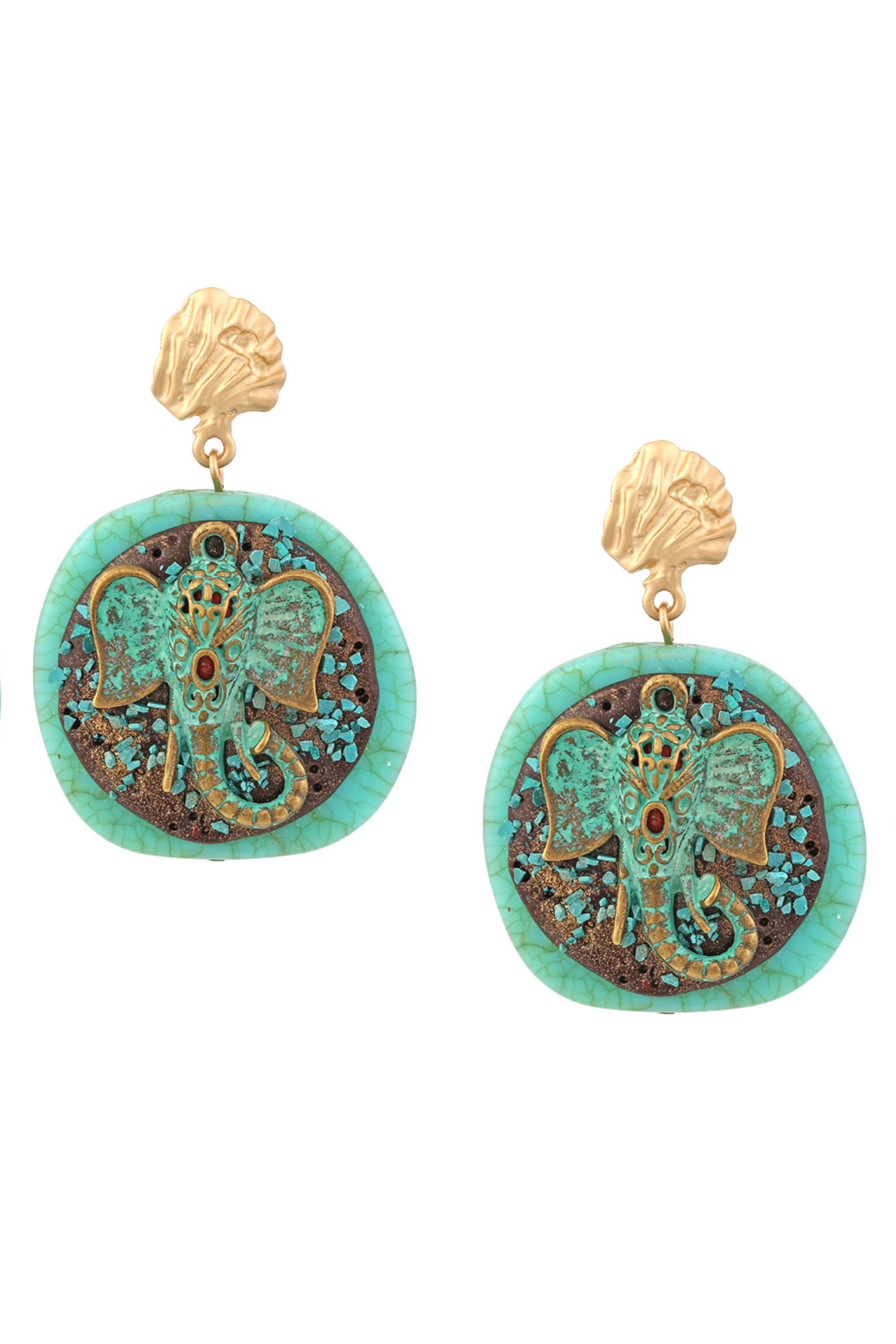 Geometric Elephant Resin Earrings E6686