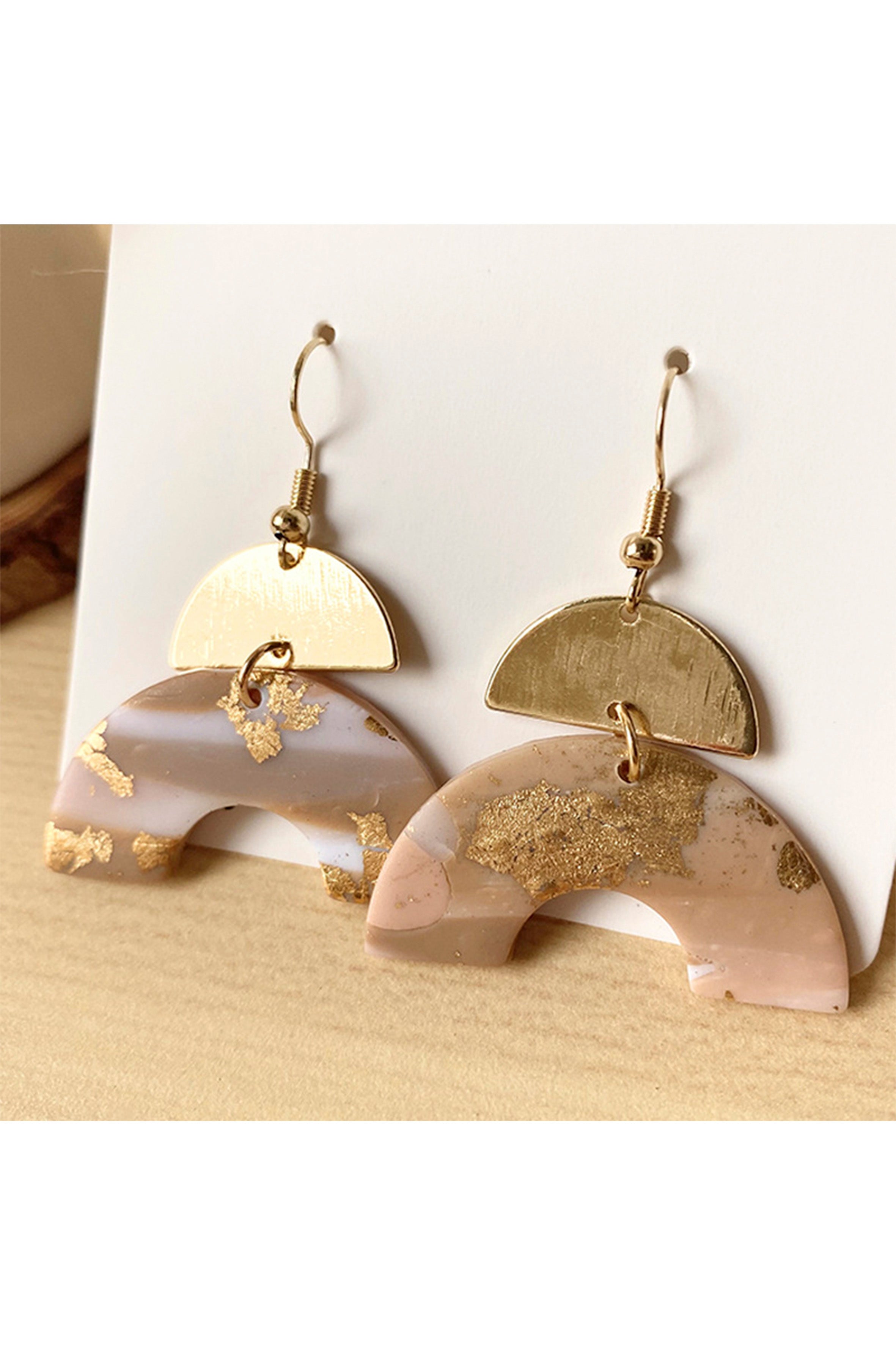 Geometric Semicircle Polymer Clay Earrings E6725