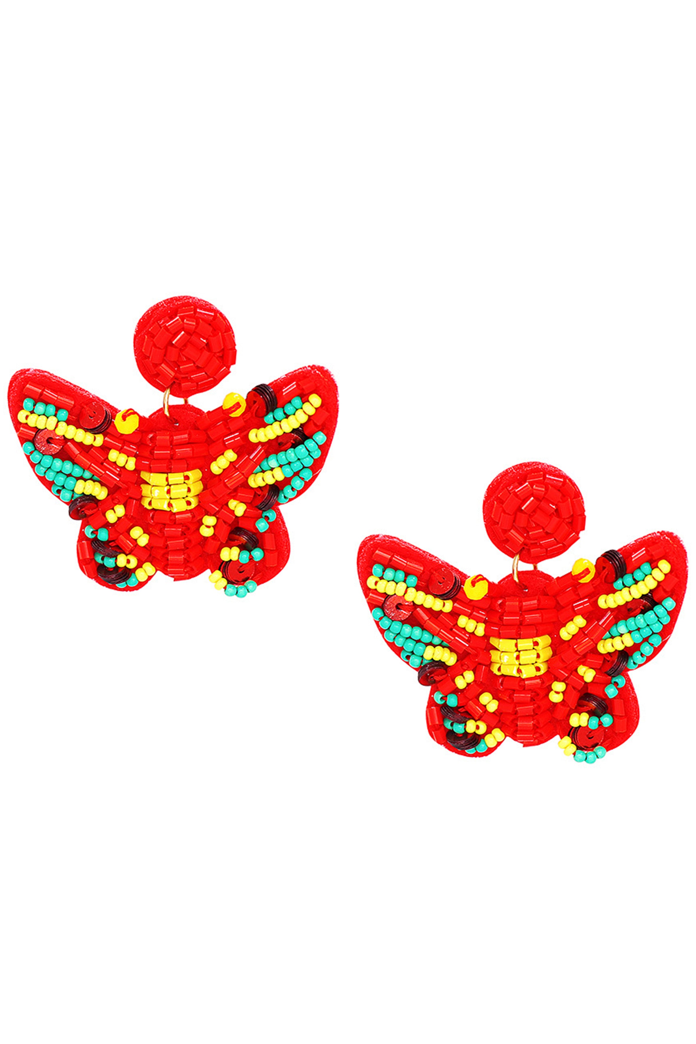 Pendientes de cuentas de semillas de mariposa E6734