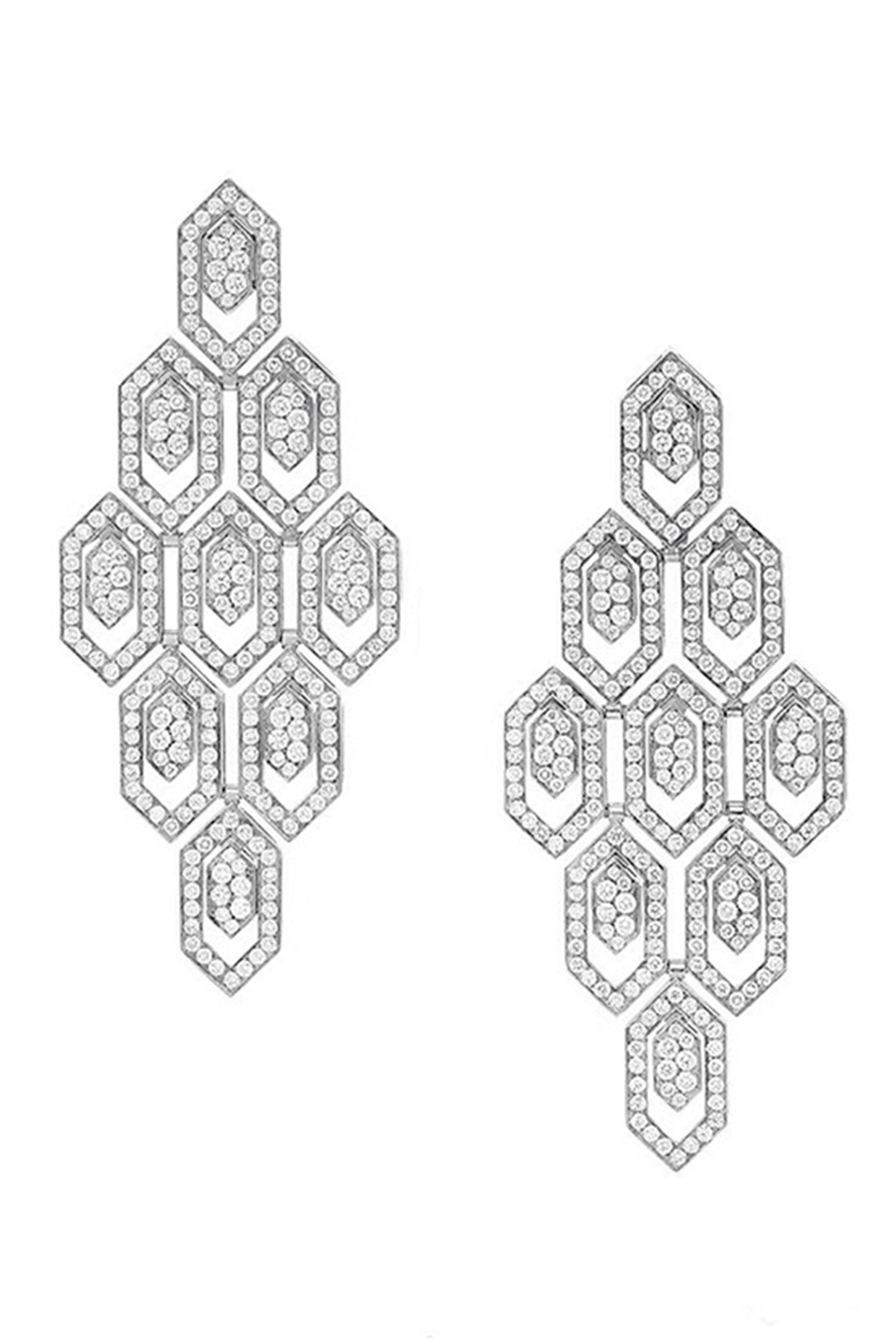 Pendientes de plumas de pavo real con circonitas cúbicas E6764