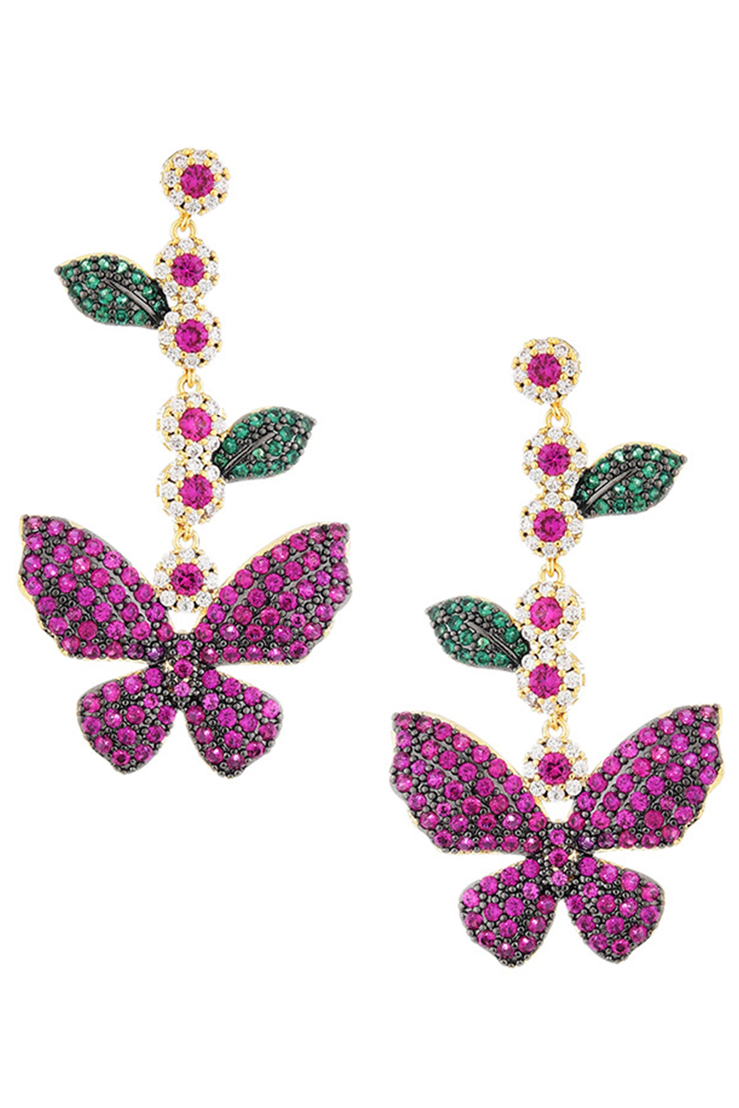 Pendientes de mariposa con circonitas cúbicas E6769